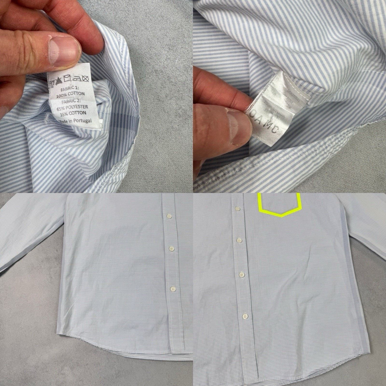OAMC OAMC LS FRAME SHIRT Lo Blue/White Stripe/Flo Yellow Rigid Size US L / EU 52-54 / 3 - 20 Thumbnail