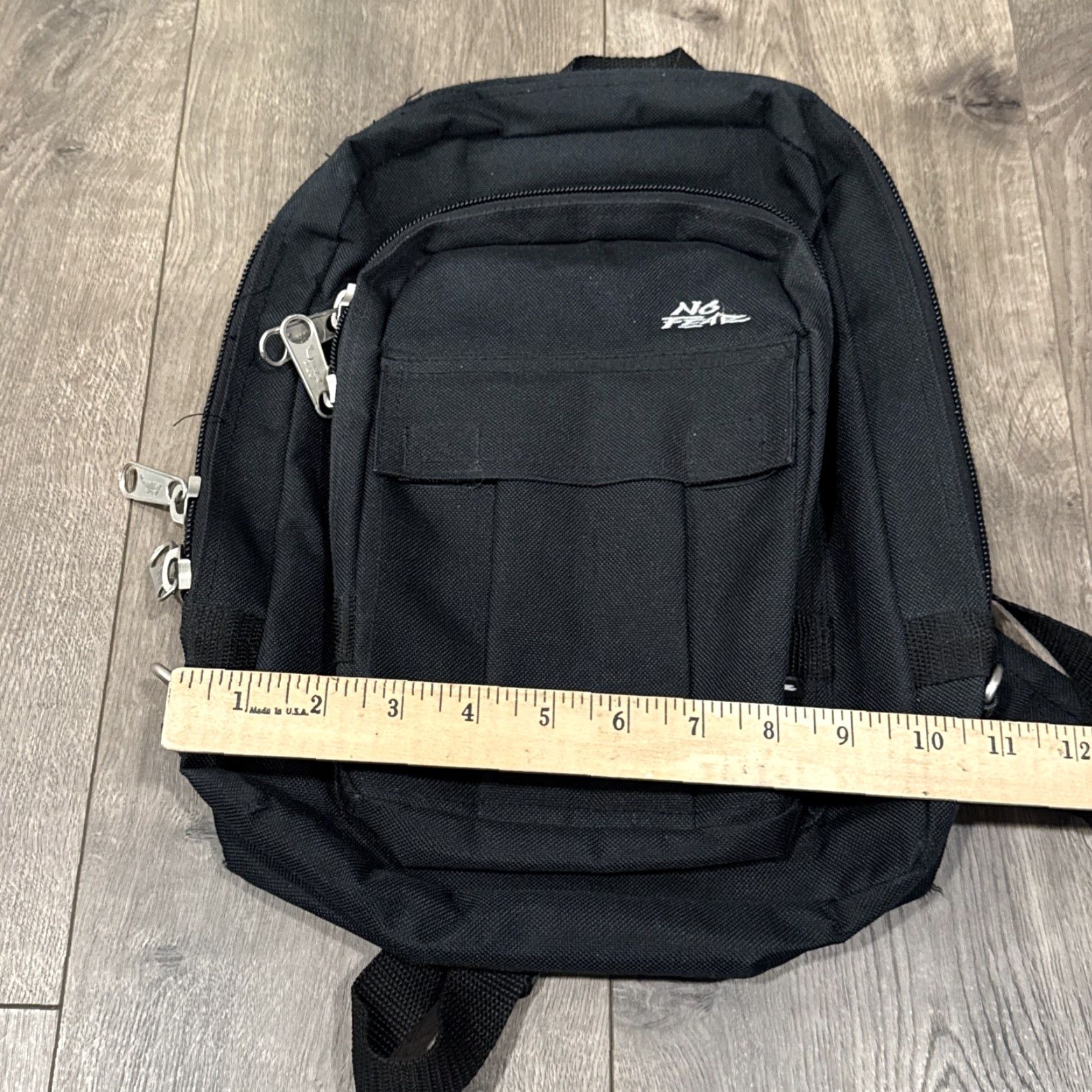 No Fear VINTAGE No Fear Backpack Main Selling Point Black Small Men Adult Small Canvas Back Pack 90s Mens Black Backpack Size ONE SIZE - 3 Thumbnail