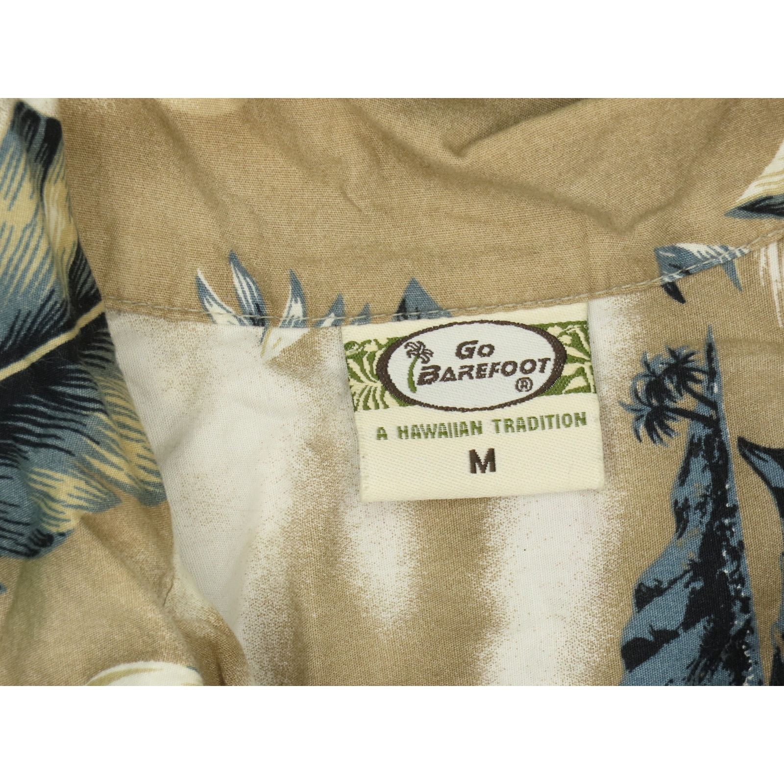 Other Go Barefoot Floral Palm Trees Clouds Hawaiian Aloha Shirt Size US M / EU 48-50 / 2 - 4 Thumbnail