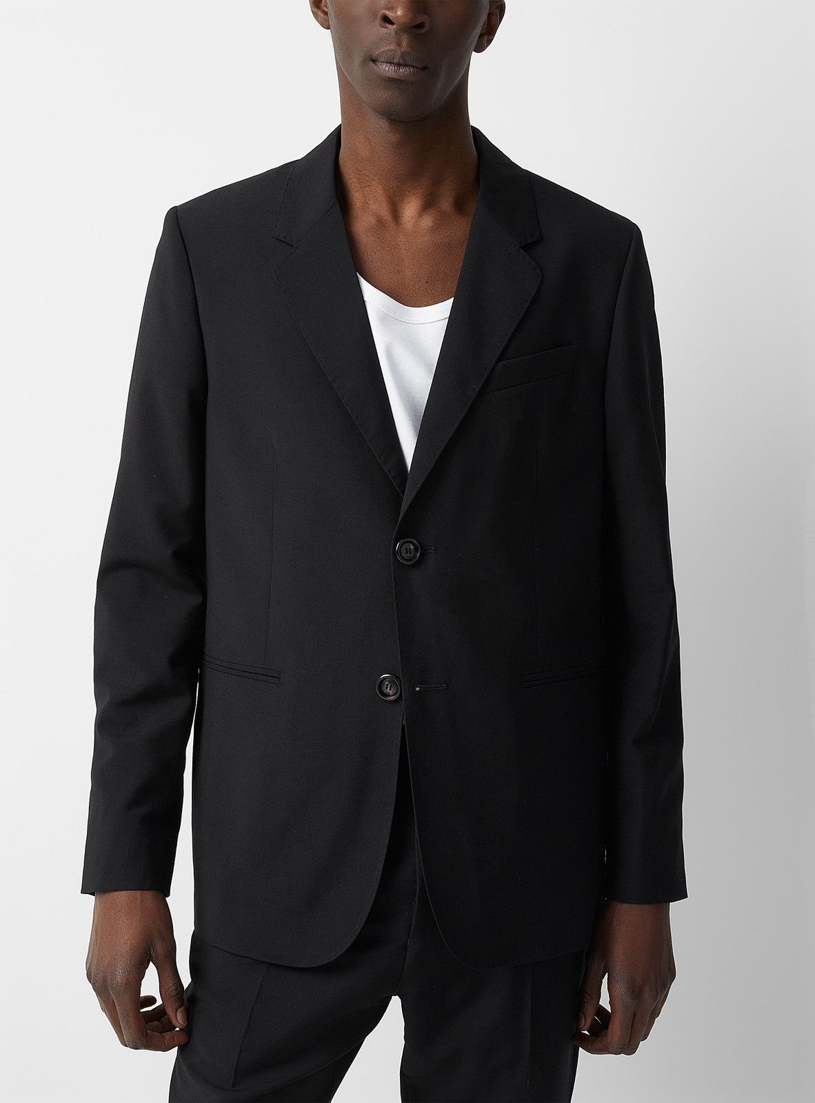 AMI NEW 48 Black Wool Two Button Blazer Jacket Suit Tailoring Size 38R - 1 Thumbnail