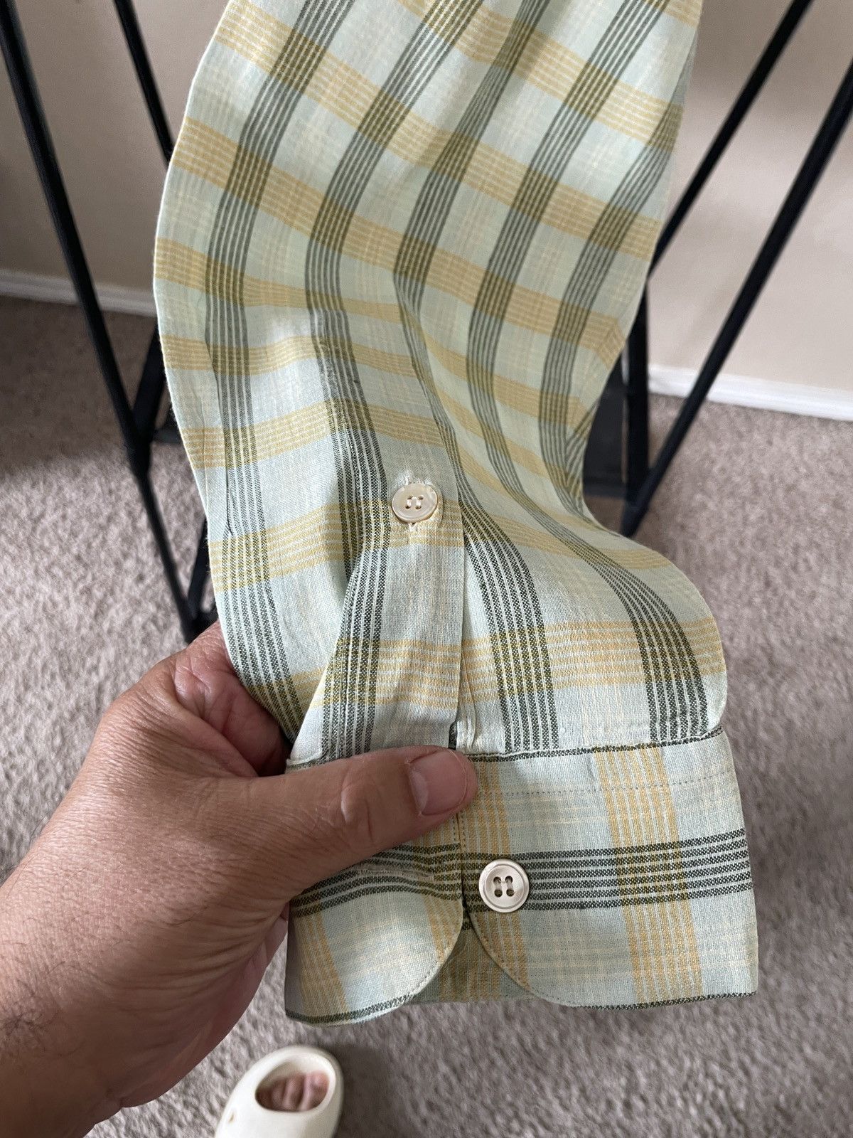 Ermenegildo Zegna Banded Collar one pocket plaid shirt Size US L / EU 52-54 / 3 - 8 Thumbnail