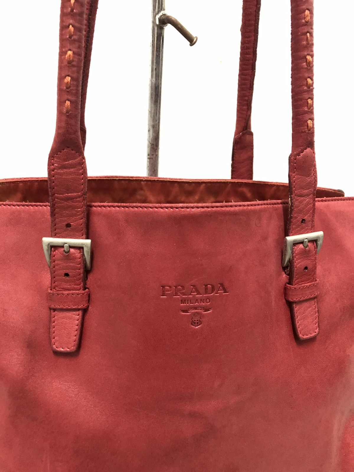 Prada × Vintage Vintage Prada Red Leather Shoulder Bag Size ONE SIZE - 8 Thumbnail