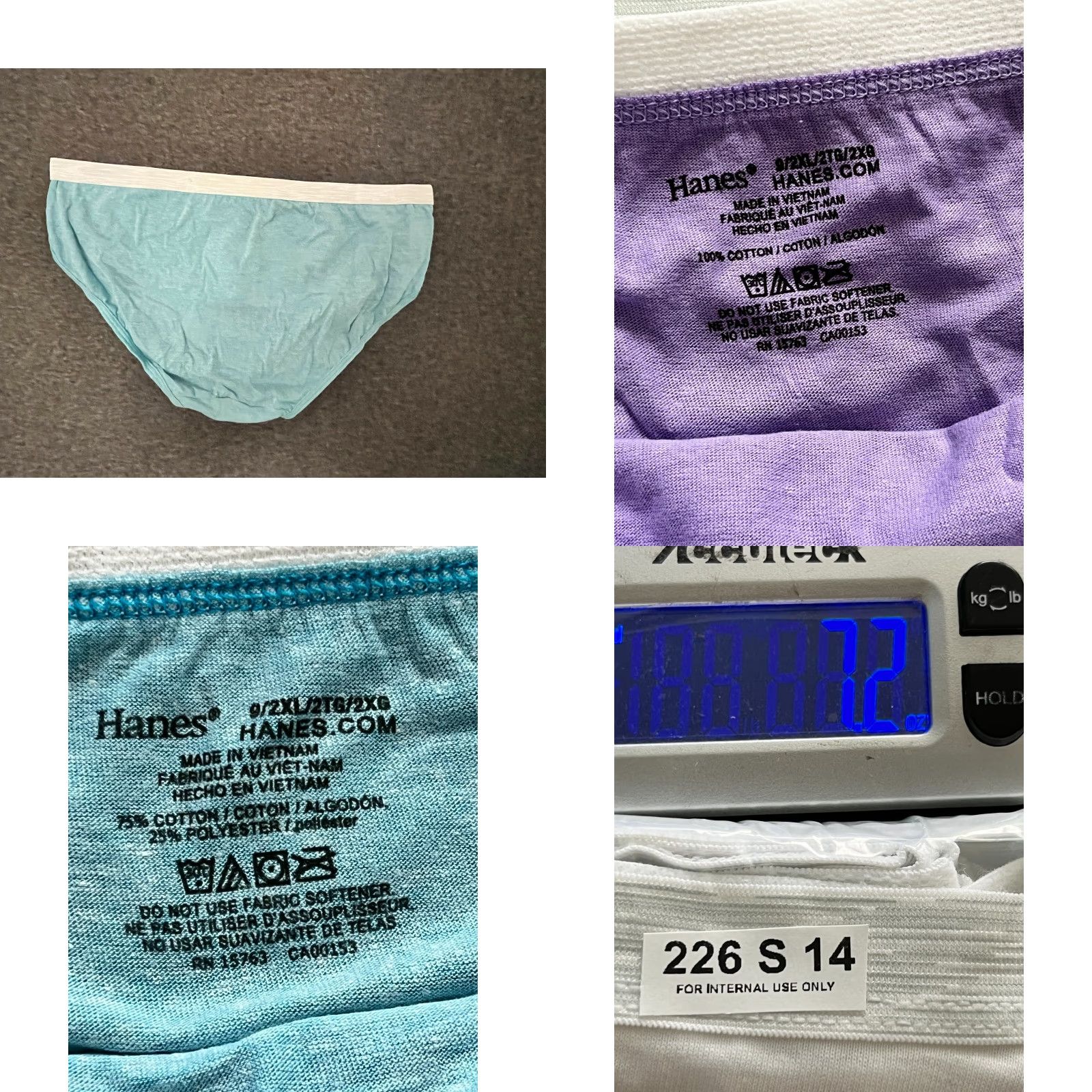 Hanes Hanes Panties 6 Pack Juniors Women's Cotton Underwear 2XL Multicolor Size 40" / US 18 - 8 Thumbnail