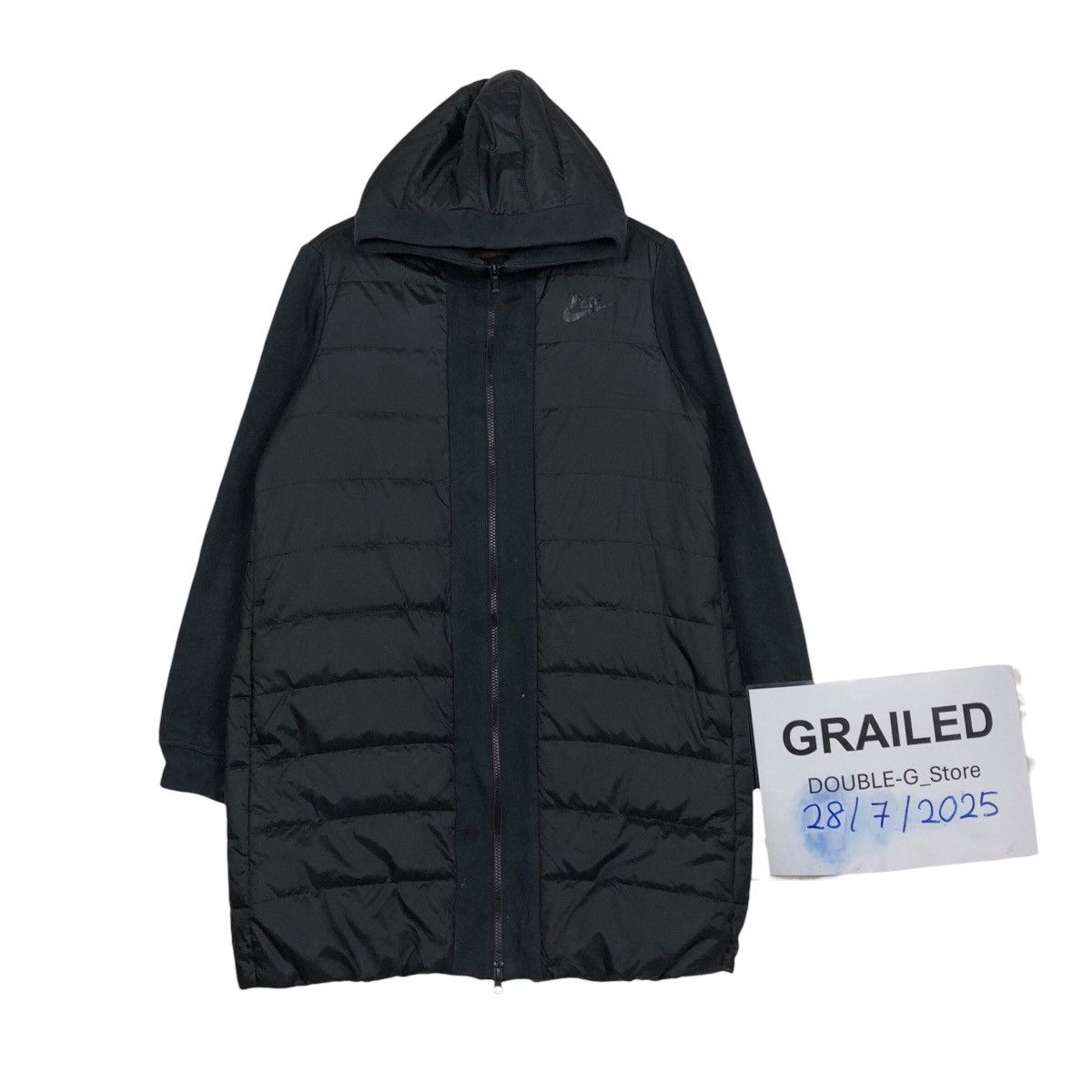 Nike 📌Rich Black Running Quilted Puffer Jacket Nike Hoodie Size US L / EU 52-54 / 3 - 1 Thumbnail