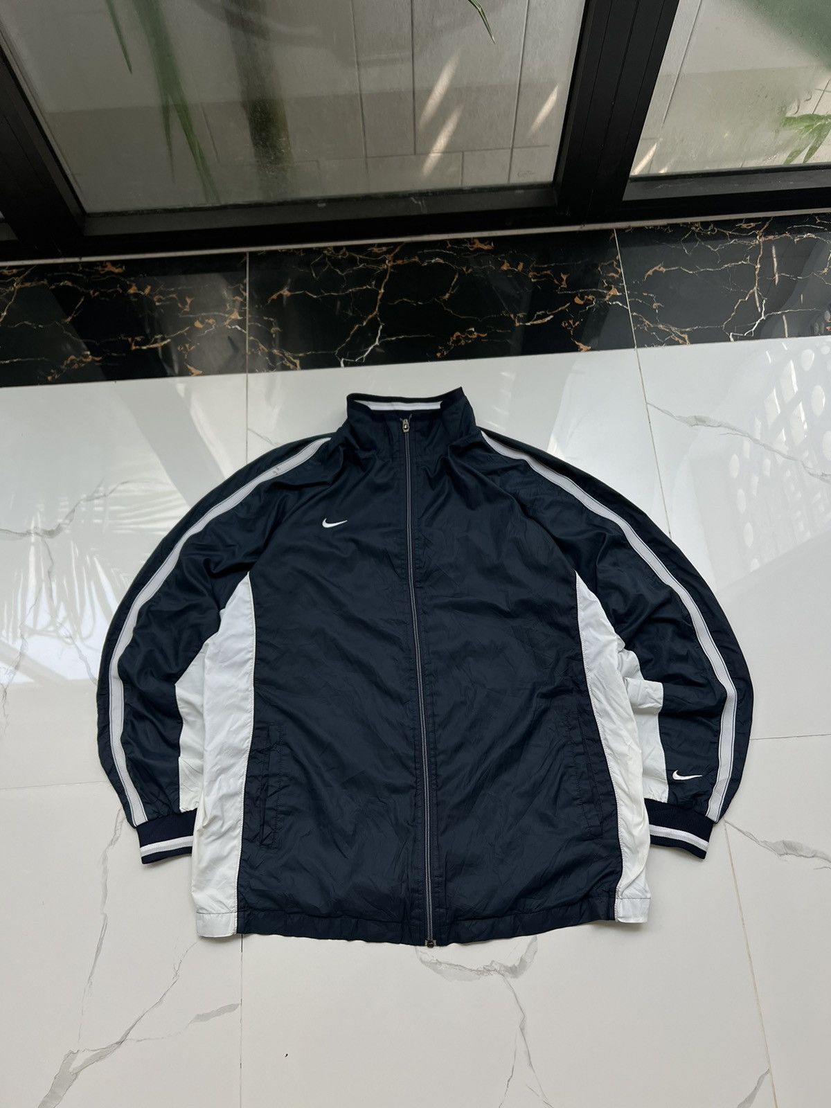 Nike × Vintage 90’s NIKE MULTI SWOOSH RARE RETRO TRACK JACKET Y2K GORPCORE Size US XL / EU 56 / 4 - 1 Thumbnail