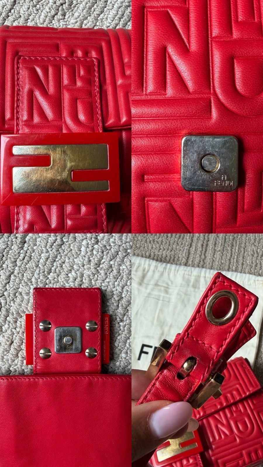 Fendi Fendi Baguette - 1997 Re-edition - Red Nappa Leather - Gold Size ONE SIZE - 25 Thumbnail