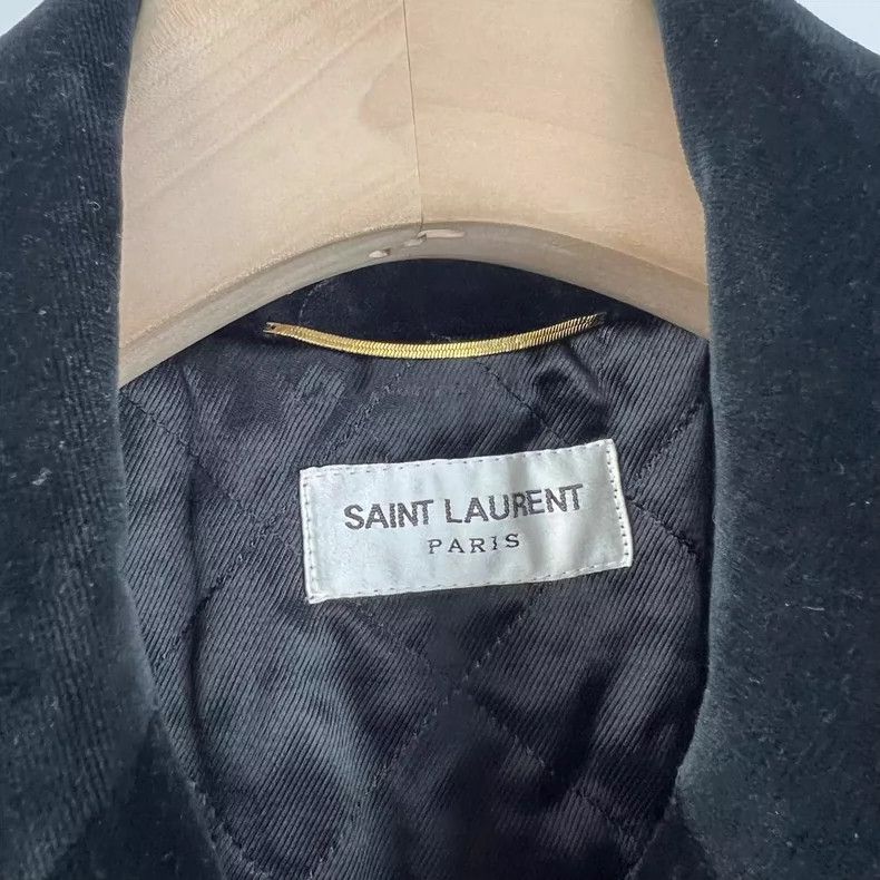 Saint Laurent Paris Saint Laurent ParisBlack rhinestone letter logo velvet qui Size ONE SIZE - 4 Thumbnail