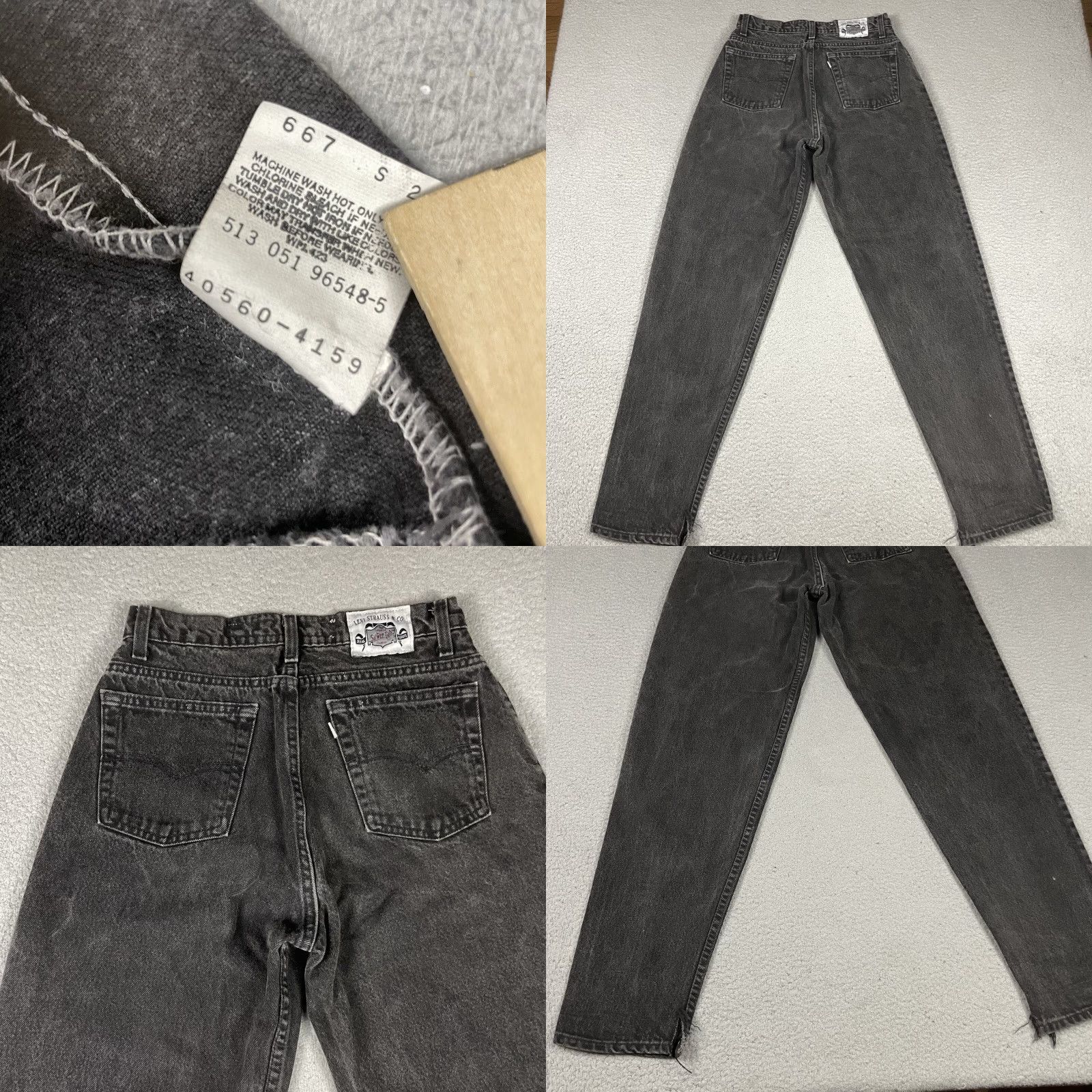 Levi's VINTAGE Levi's 560 Jeans 30x32 Black Silver Tab Tapered Leg USA Made Distressed Jeans Mens Size US 30 / EU 46 - 8 Thumbnail