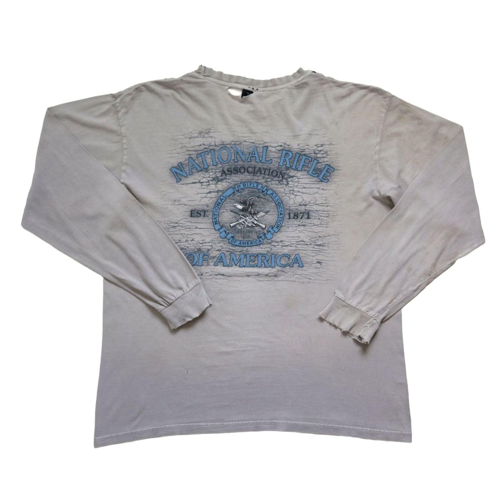 Vintage VINTAGE NRA Y2K GHOST POCKET DISTRESSED GRAY T SHIRT XL MEN Size US XL / EU 56 / 4 - 3 Thumbnail