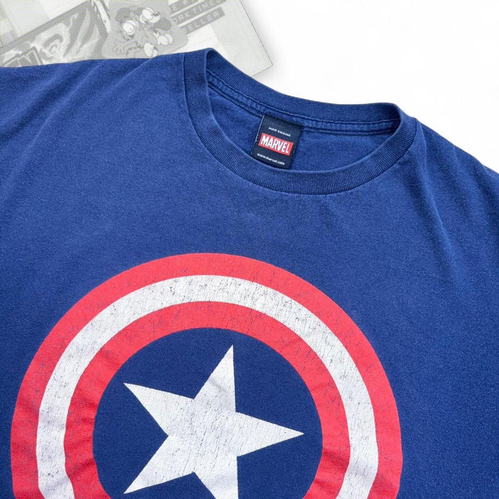 Mad Engine Navy Blue Y2K Mad Engine Marvel Captain America Graphic Tee Size US L / EU 52-54 / 3 - 1 Thumbnail