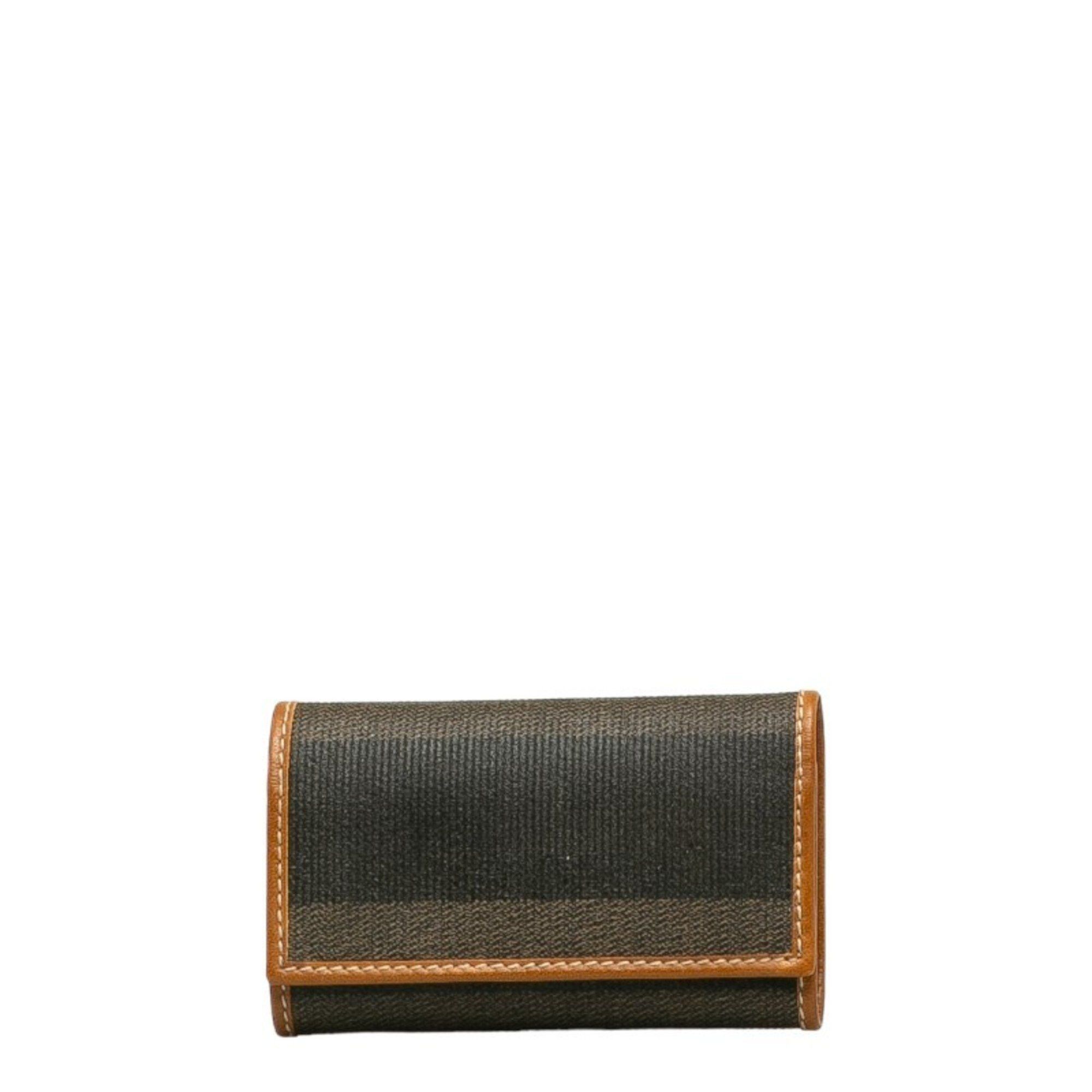 Fendi FENDI PECAN 6-ring key case holder 10163 black brown PVC leather women's Size ONE SIZE - 1 Thumbnail
