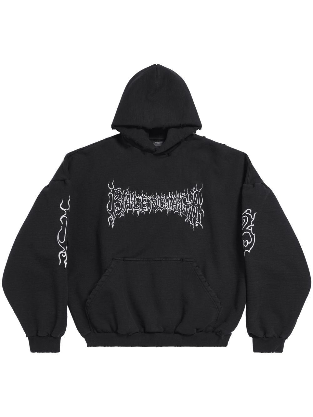 Balenciaga oc11z1025 Darkwave Round Hoodie Oversized in Black Size US S / EU 44-46 / 1 - 1 Thumbnail