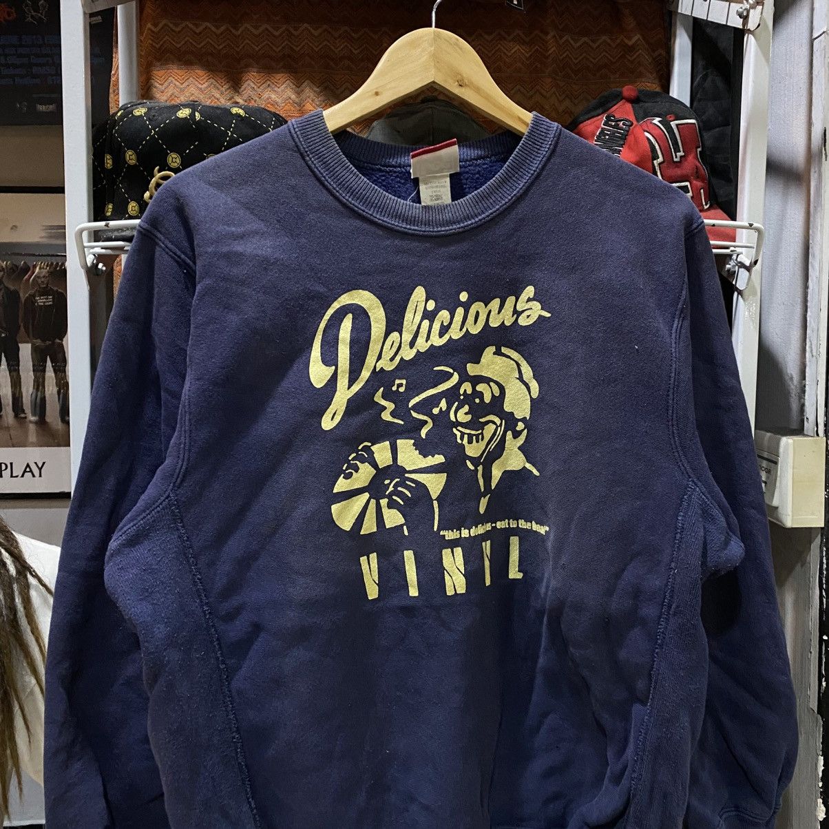 Delicious Vinyl Vintage 90s Rare Delicious Vinyl HipHop Record Sweatshirts Size US M / EU 48-50 / 2 - 3 Thumbnail