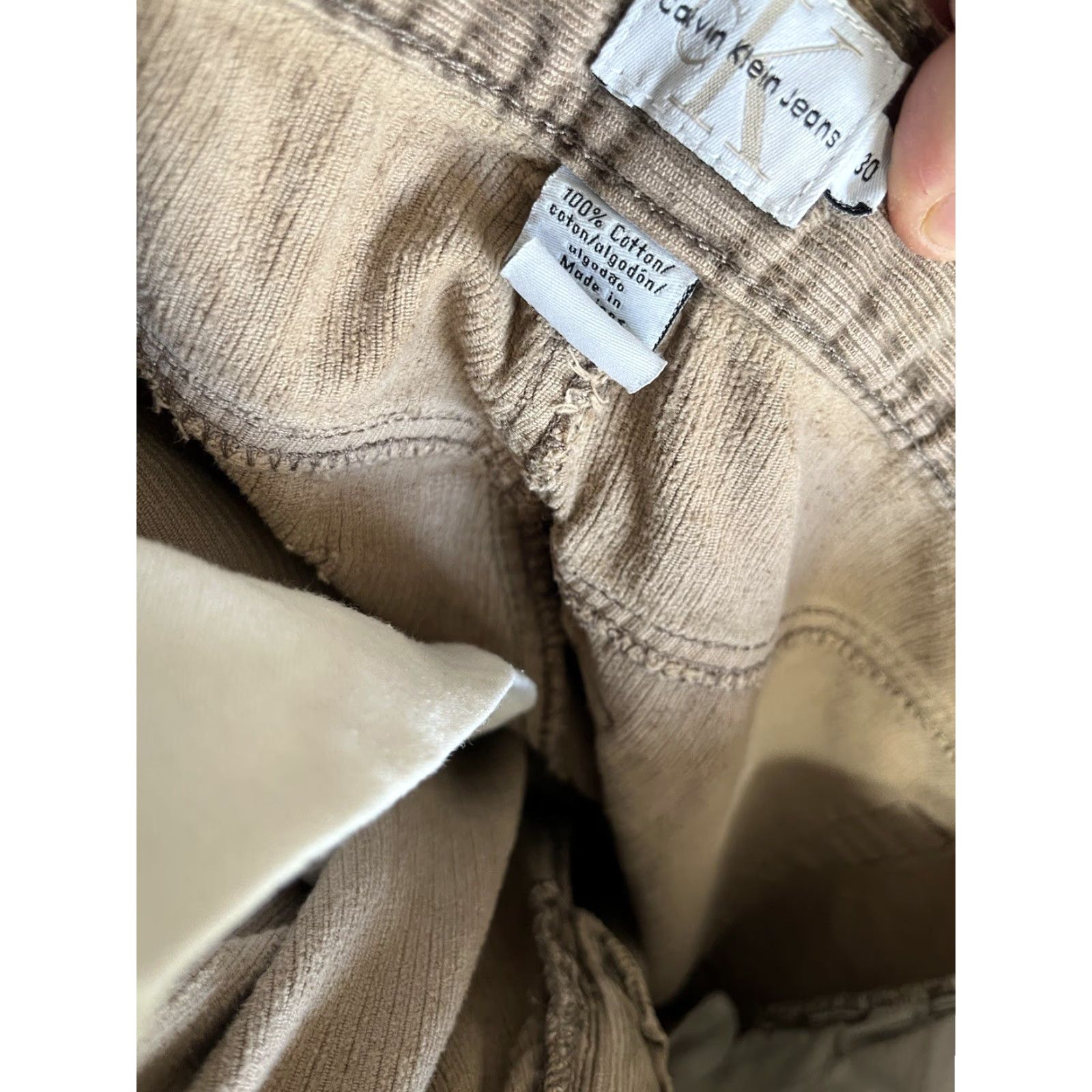Calvin Klein Calvin Klein Pants Mens 30x29 Beige Corduroy Khaki Chino Straight Leg Classic Modern Regular Size US 30 / EU 46 - 5 Thumbnail
