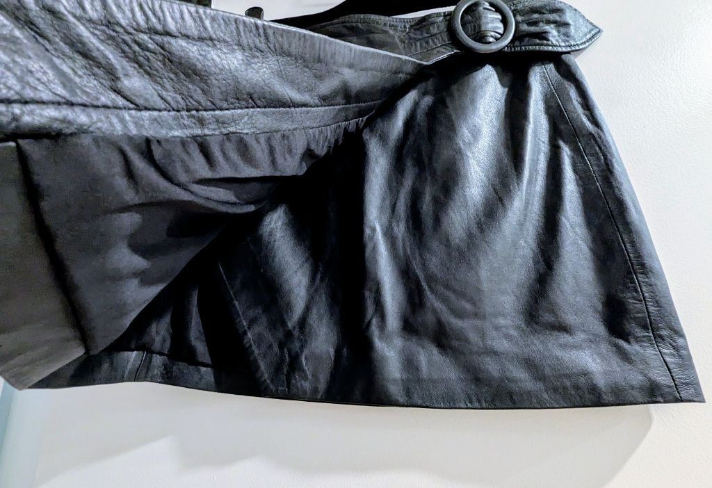 Joie Joie Black Leather Wrap Skirt Size 10 Size 32" / US 10 / IT 46 - 4 Thumbnail