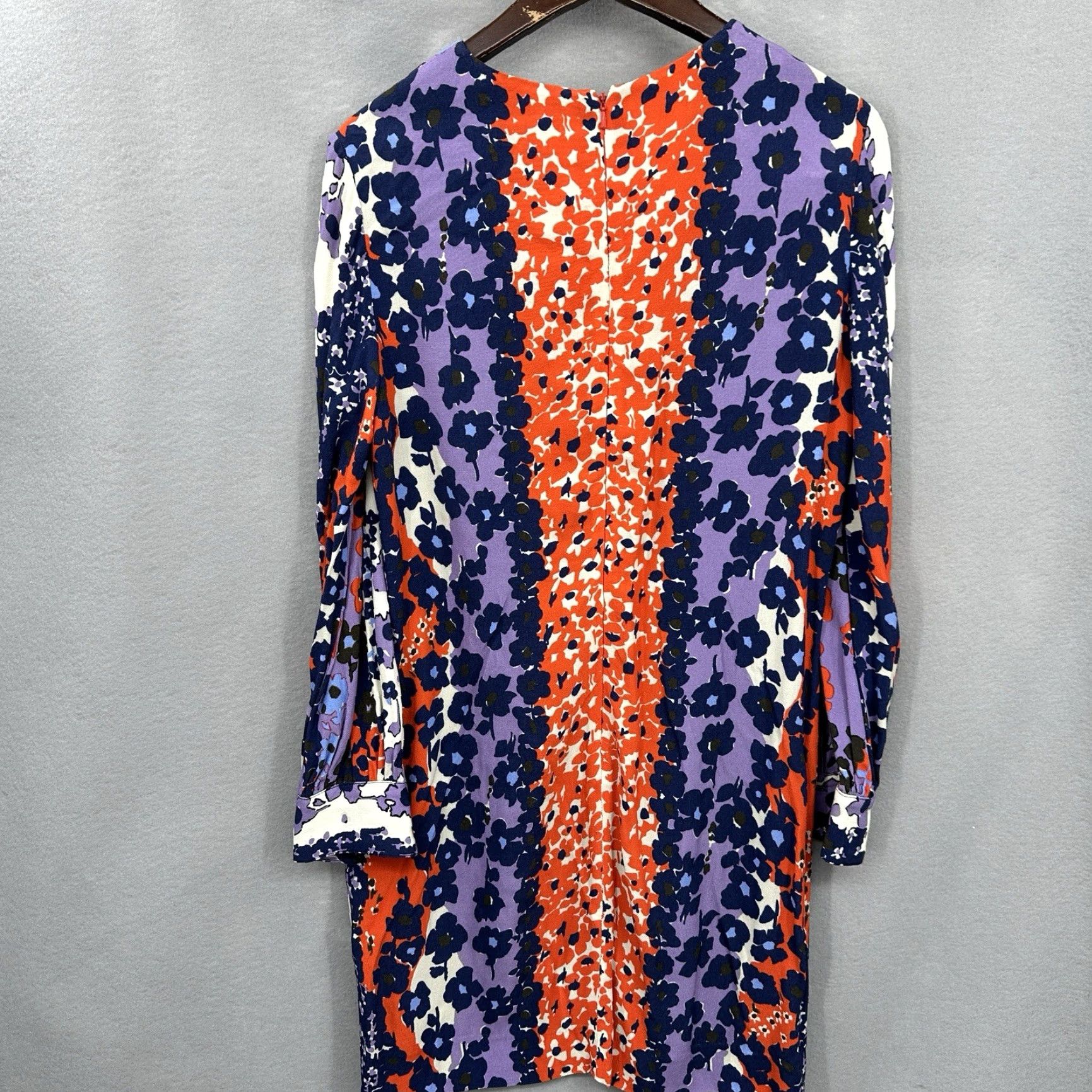 Lela Rose Vintage? No — Lela Rose Mini Dress Womens Small Floral Chiffon V-Neck Shirt Dress Purple 90s Preppy Indoor?