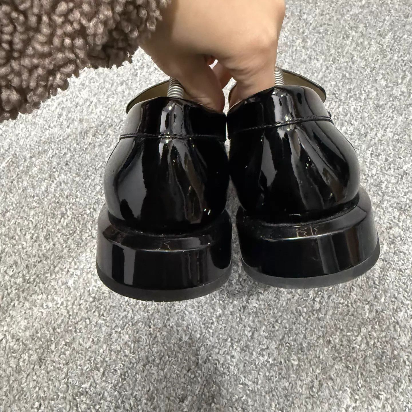 Chanel Chanel Pearl Logo Black & Gold Patent Leather Loafer EUR 38 Size US 7.5 / IT 37.5 - 3 Thumbnail