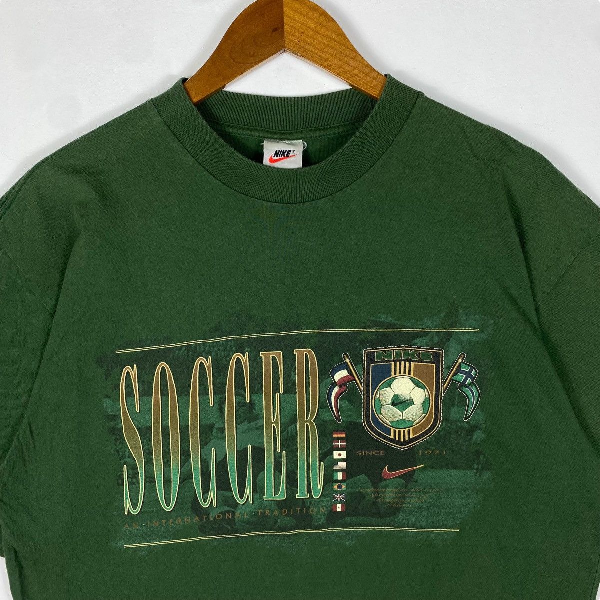 Nike × Vintage Vintage 90's NIKE SOCCER An International Traditional Tee Size US L / EU 52-54 / 3 - 2 Thumbnail