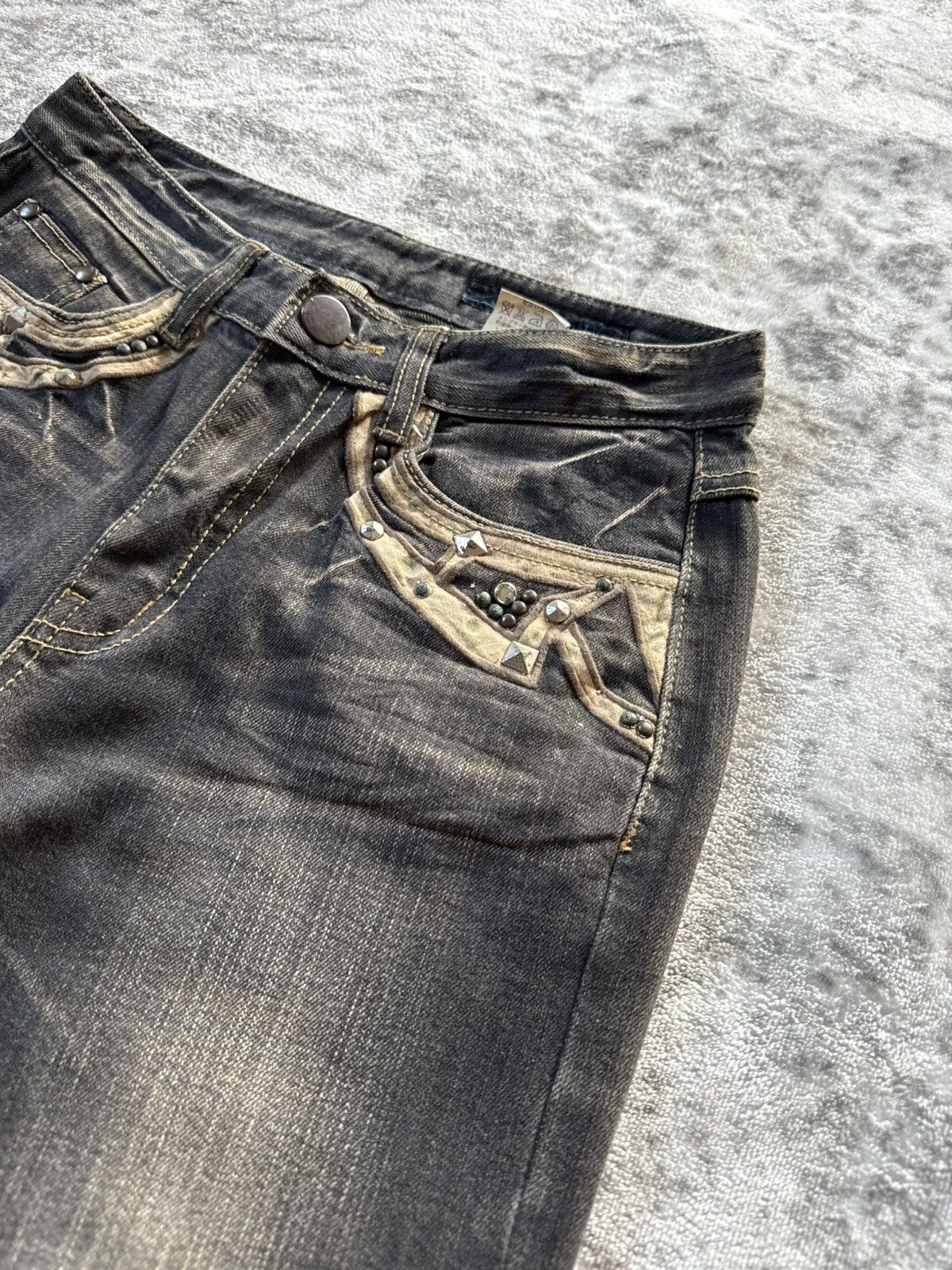 GOSTAR DE FUGA Gostar De Fuga Style Studded Embellished Flared Jeans Size US 27 - 4 Thumbnail