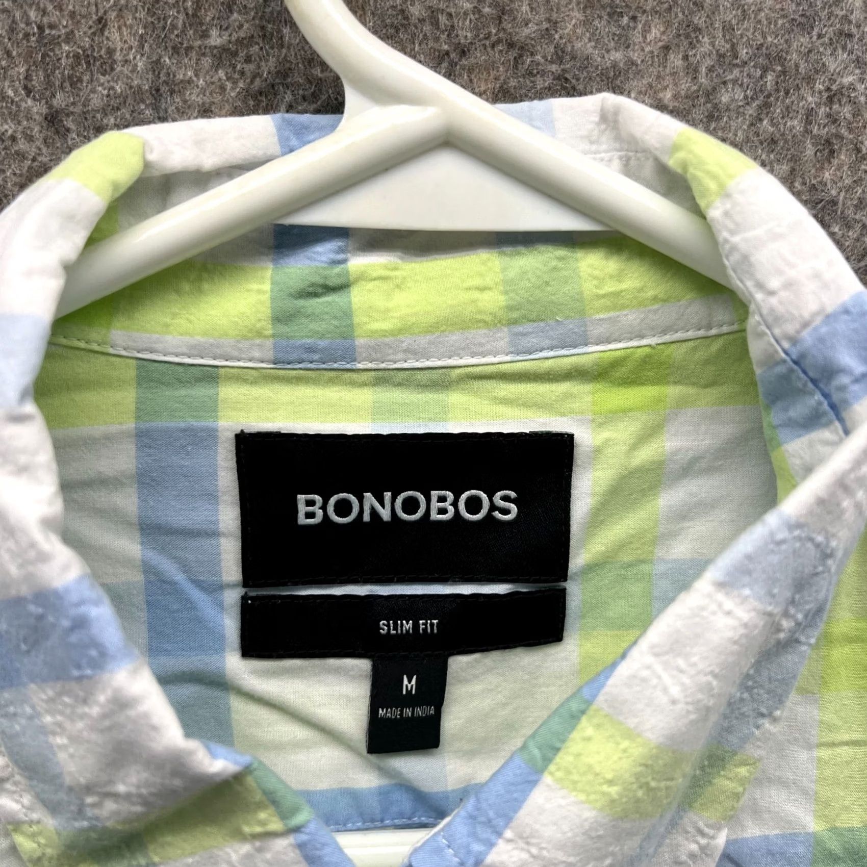 Bonobos Bonobos Shirt Men Medium Blue Green White Casual Button Down Slim Fit Check Shirt Size US M / EU 48-50 / 2 - 7 Thumbnail