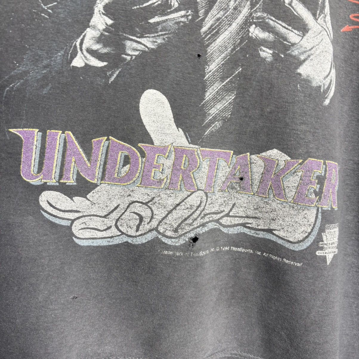 Vintage Vintage 90s Undertaker Spider Web WWF Distressed T-Shirt Size US XL / EU 56 / 4 - 4 Thumbnail
