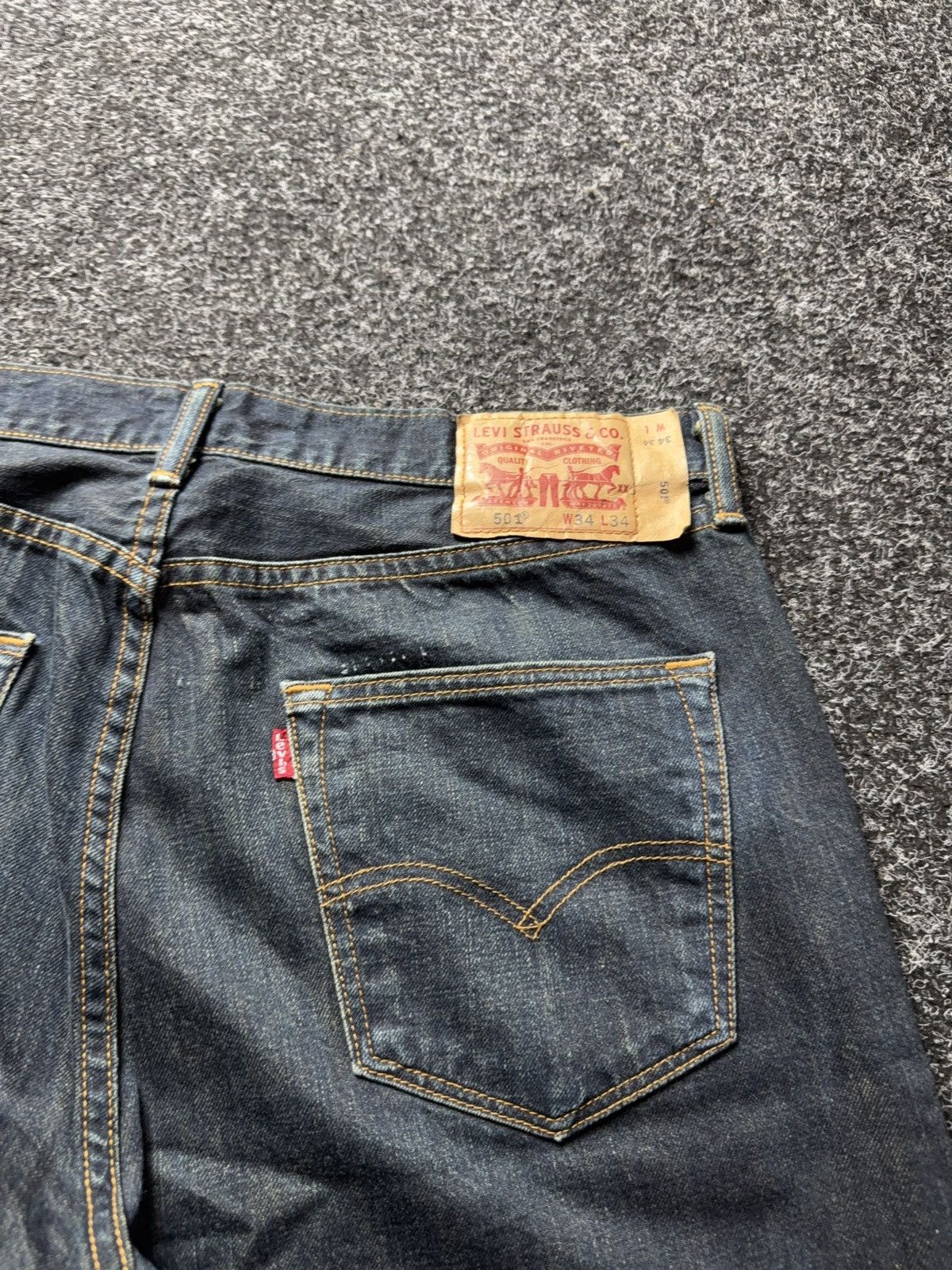 Levi's 00s Y2K USA Levi’s 501 Dark Wash Straight Leg Jeans W34 Size US 34 / EU 50 - 12 Thumbnail