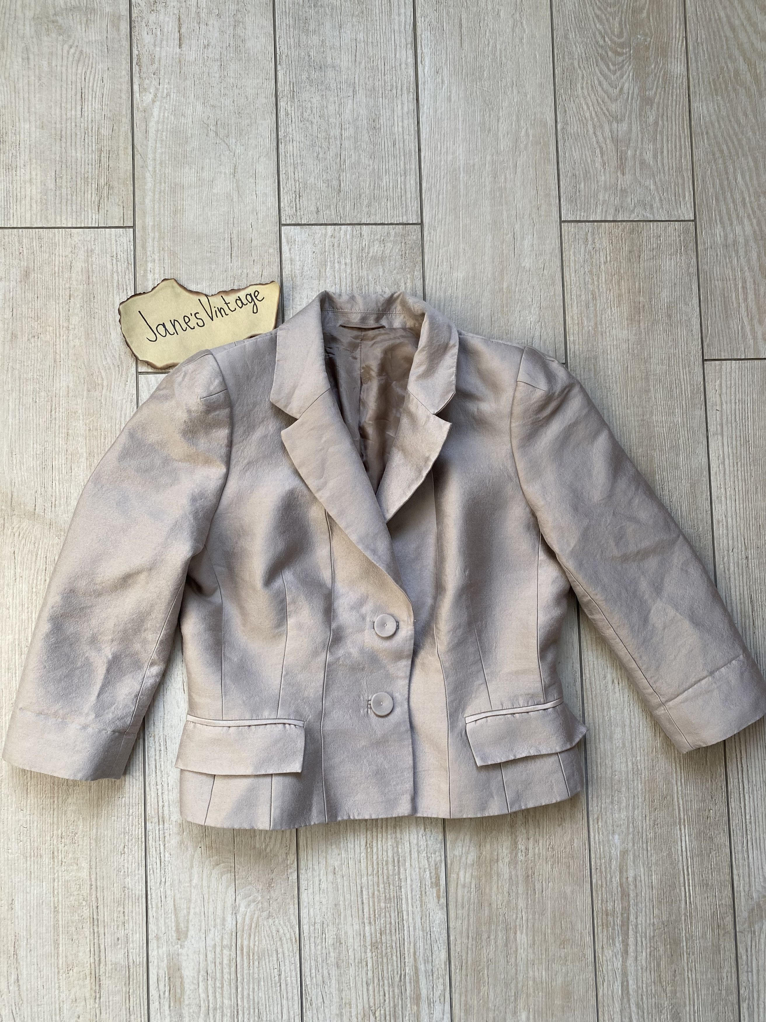 Designer × Vintage Silk-Wool Blazer, UAE Made, Women’s S-M, Elegant Pinkish Size M / US 6-8 / IT 42-44 - 2 Thumbnail