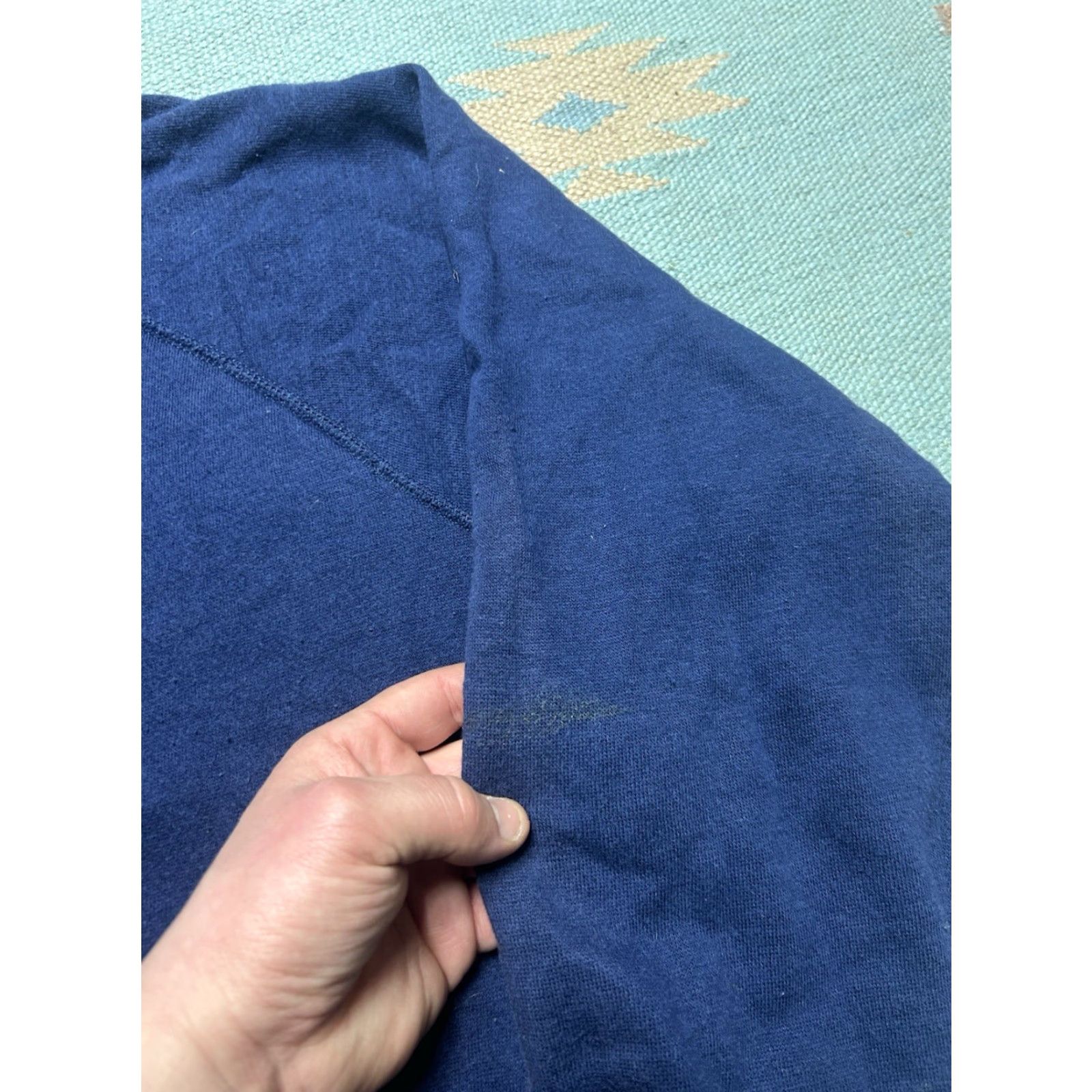 Vintage VINTAGE 70s 80s crewneck sweatshirt pullover navy blue blank raglan XL Shirt Men Pullover 80s Mens XL Navy Blue Vintage Sweatshirt Size US XL / EU 56 / 4 - 5 Thumbnail