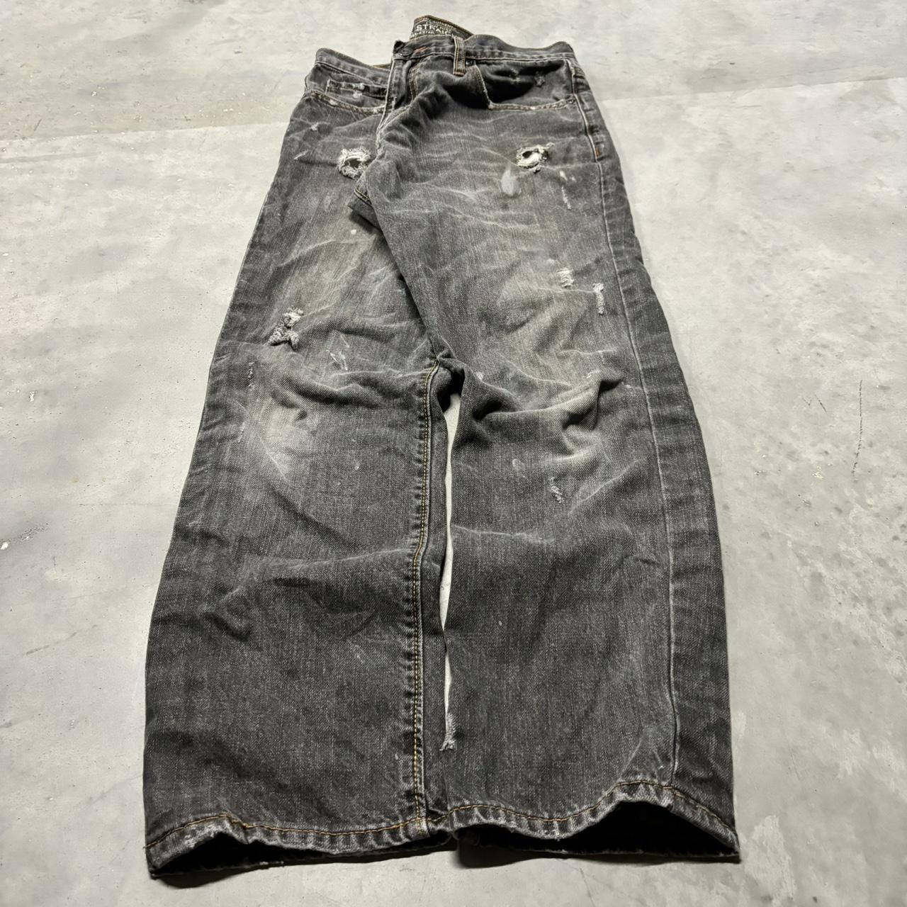 Japanese Brand × Vintage Crazy Vintage Y2K/2000s Grunge Faded Black Distressed Denim Jeans! Size US 33 - 3 Thumbnail
