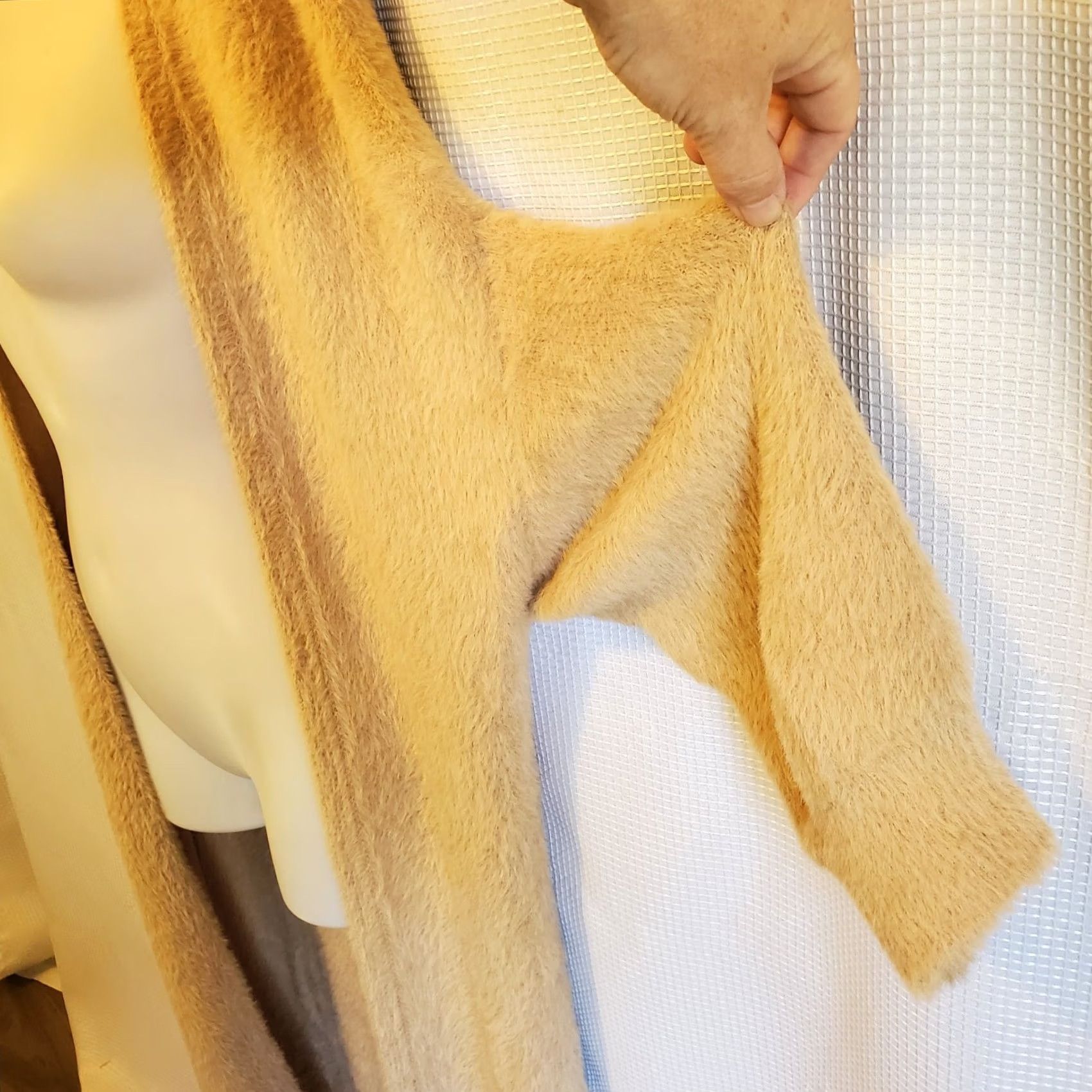 Express Express Cardigan Womens XS Beige Tan Open Duster Fuzzy Knit Super Soft Maxi Size XS / US 0-2 / IT 36-38 - 5 Thumbnail