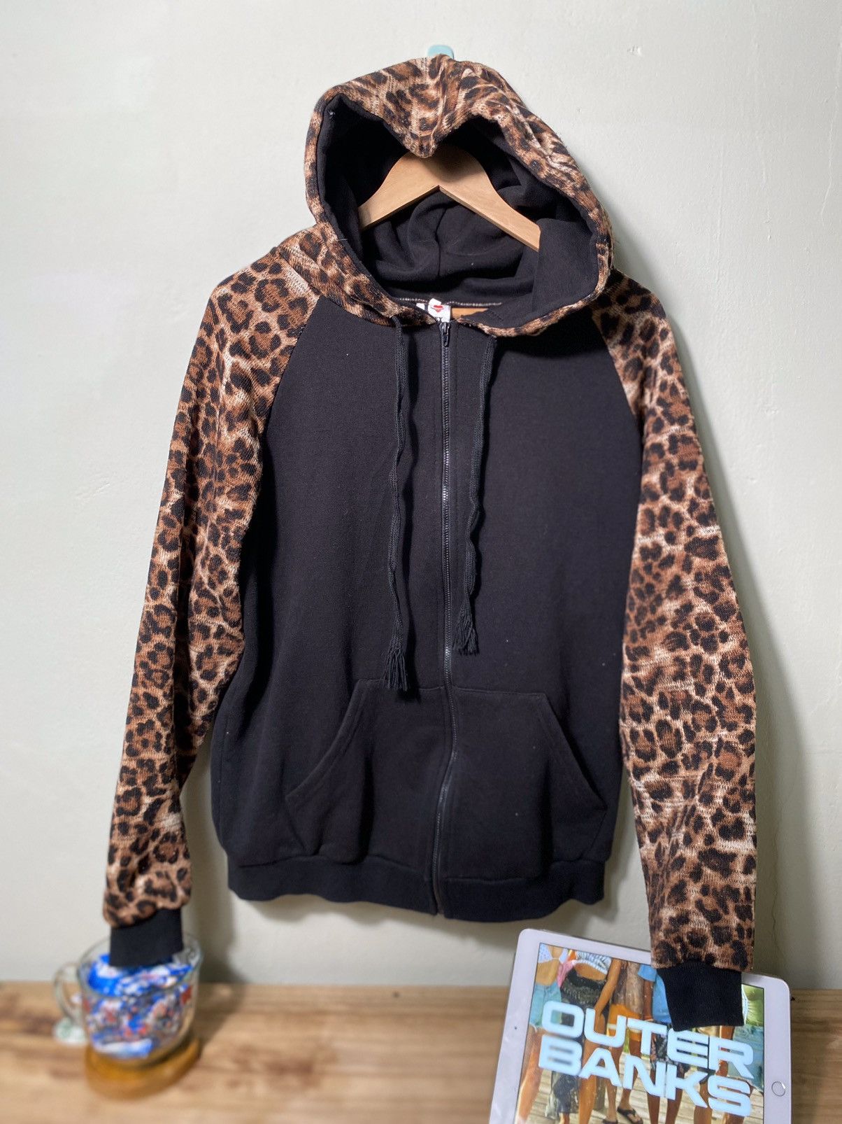 Japanese Brand Zip Up Hoodie Leopard