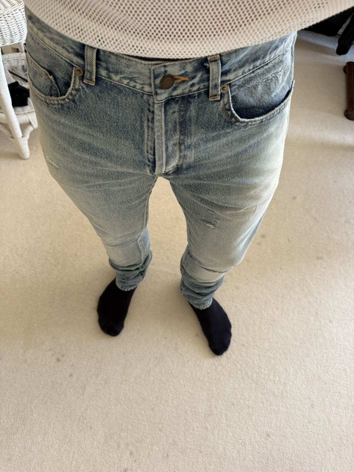 Saint Laurent Paris Saint Laurent Santa Monica wash rip trash jeans 32 grail d18 Size US 32 / EU 48 - 11 Thumbnail