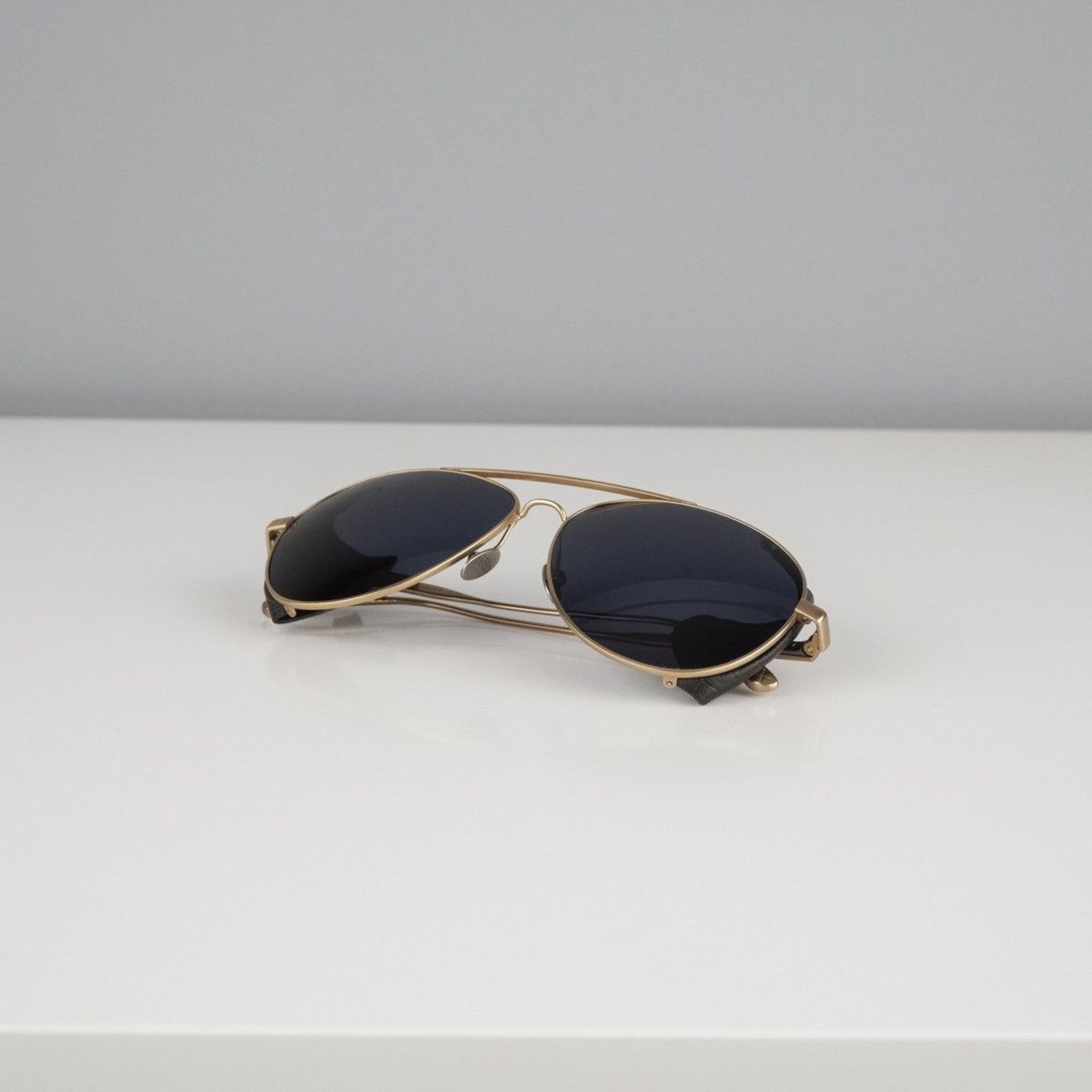 Bottega Veneta Bottega veneta gold leather aviator titanium sunglasses Size ONE SIZE - 8 Thumbnail