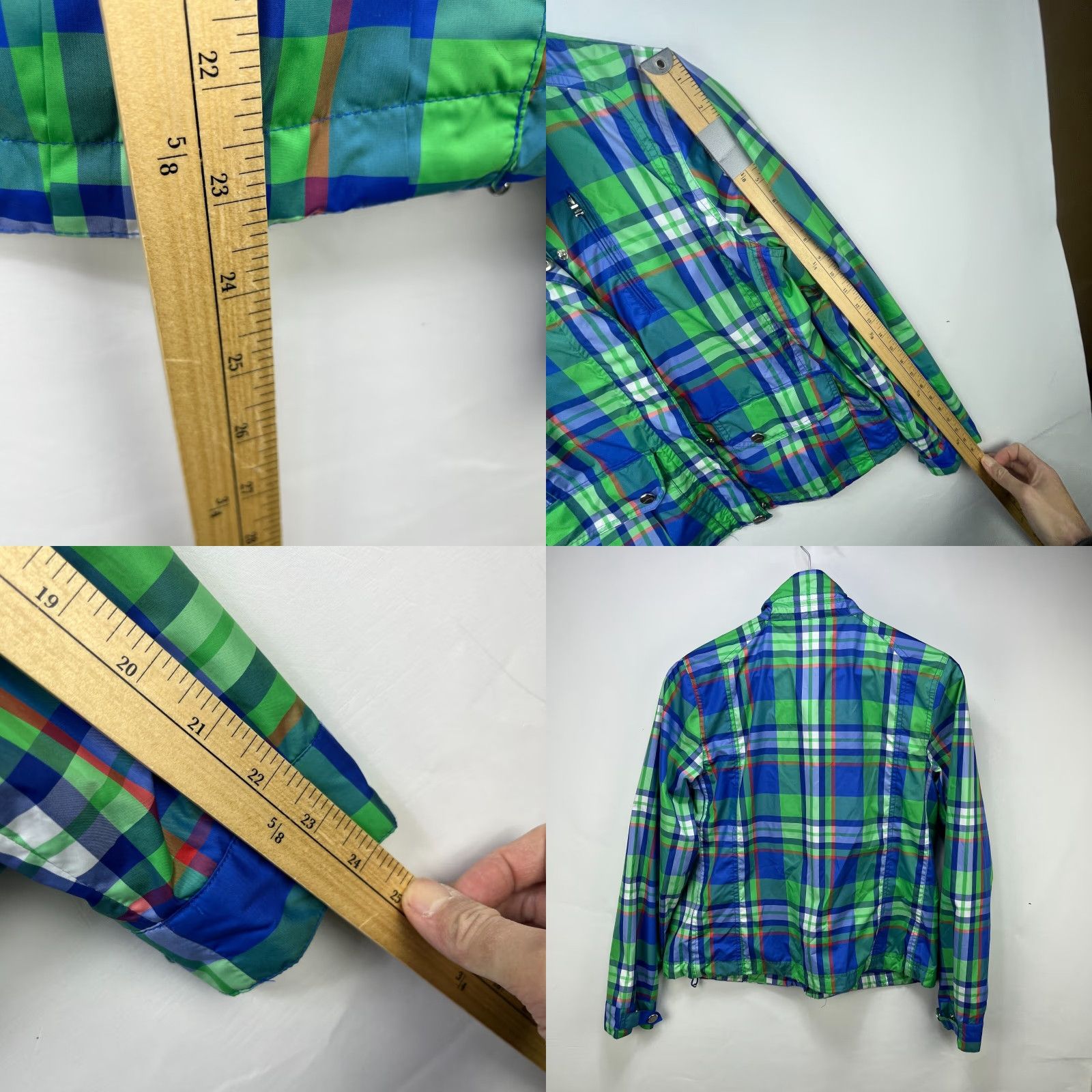 Ralph Lauren VINTAGE Ralph Lauren Plaid Windbreaker Jacket Womens M Green Size M / US 6-8 / IT 42-44 - 8 Thumbnail
