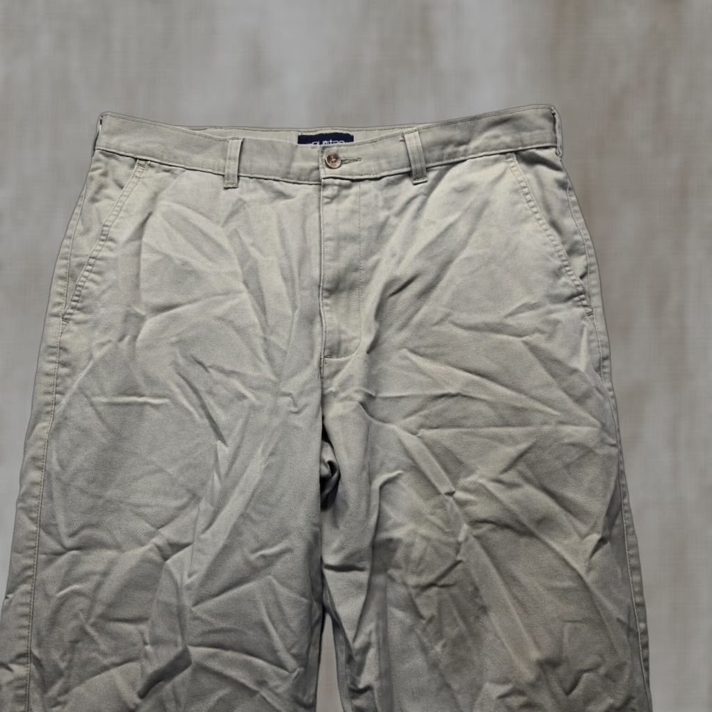 Vintage VINTAGE Puritan Khaki Chino Pants Men 36x29 Beige Cotton Polyester Belt Loops Pleated Front Zip Regular Rise 10-12" Mid 36 Inseam 29" Adult Mens Pants Size US 36 / EU 52 - 1 Thumbnail