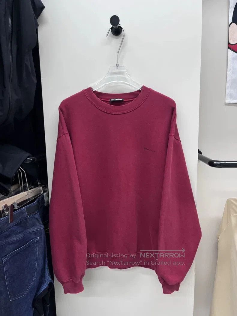 Balenciaga Balenciaga Chest Logo Red Sweatshirt . Size US M / EU 48-50 / 2 - 1 Thumbnail