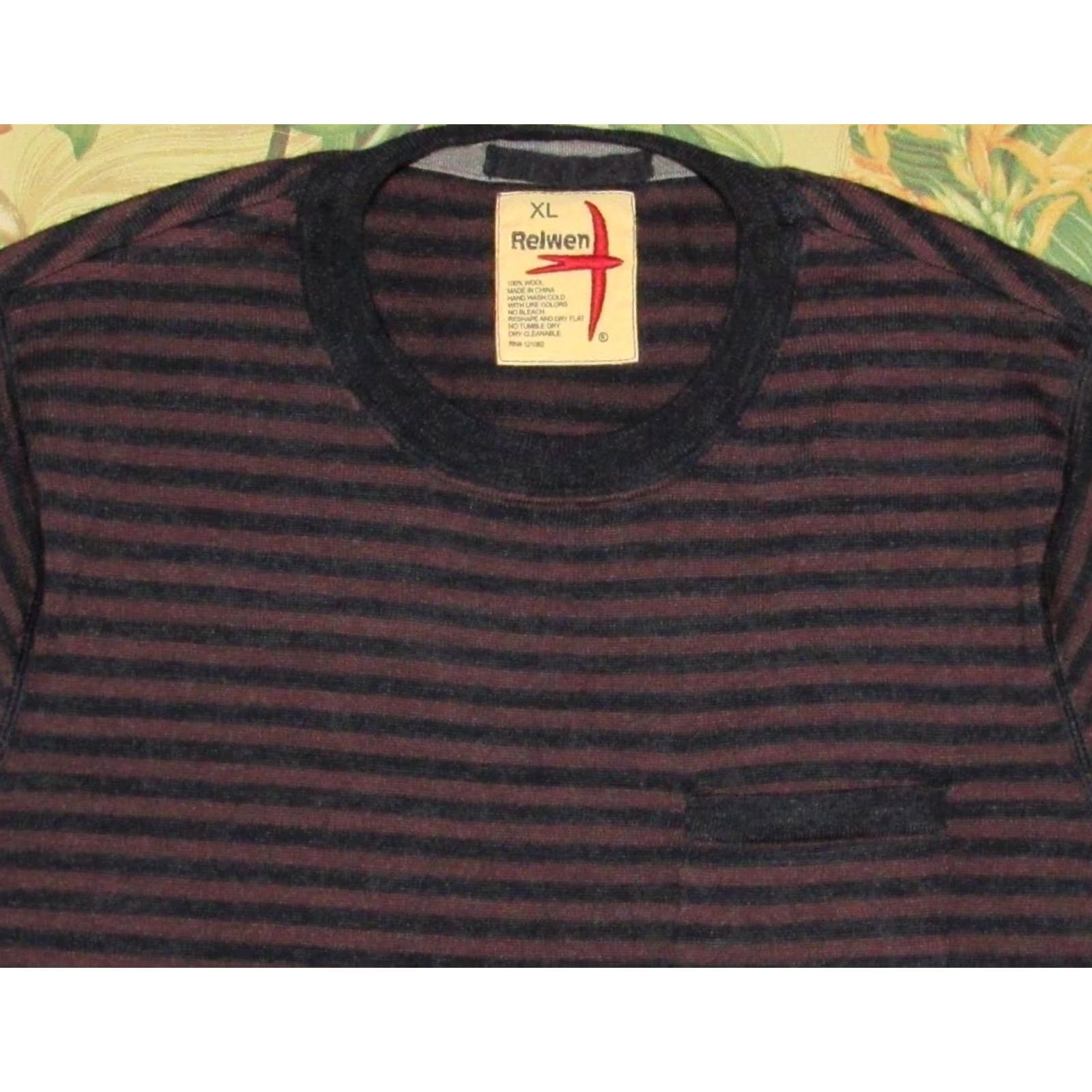 Relwen RELWEN Blue Striped Wool Fitted Sweater XL Mens Pullover 100% Wool Classic Knit Blue Striped Wool Fitted Sweater XL Mens Size US XL / EU 56 / 4 - 2 Thumbnail