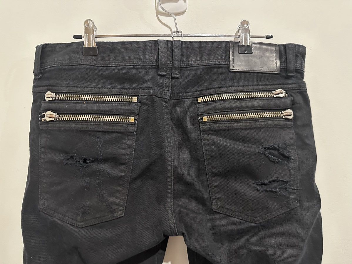 Diesel Black Gold Diesel Distressed Waxed Biker Zip Denim Jeans Size US 32 / EU 48 - 5 Thumbnail