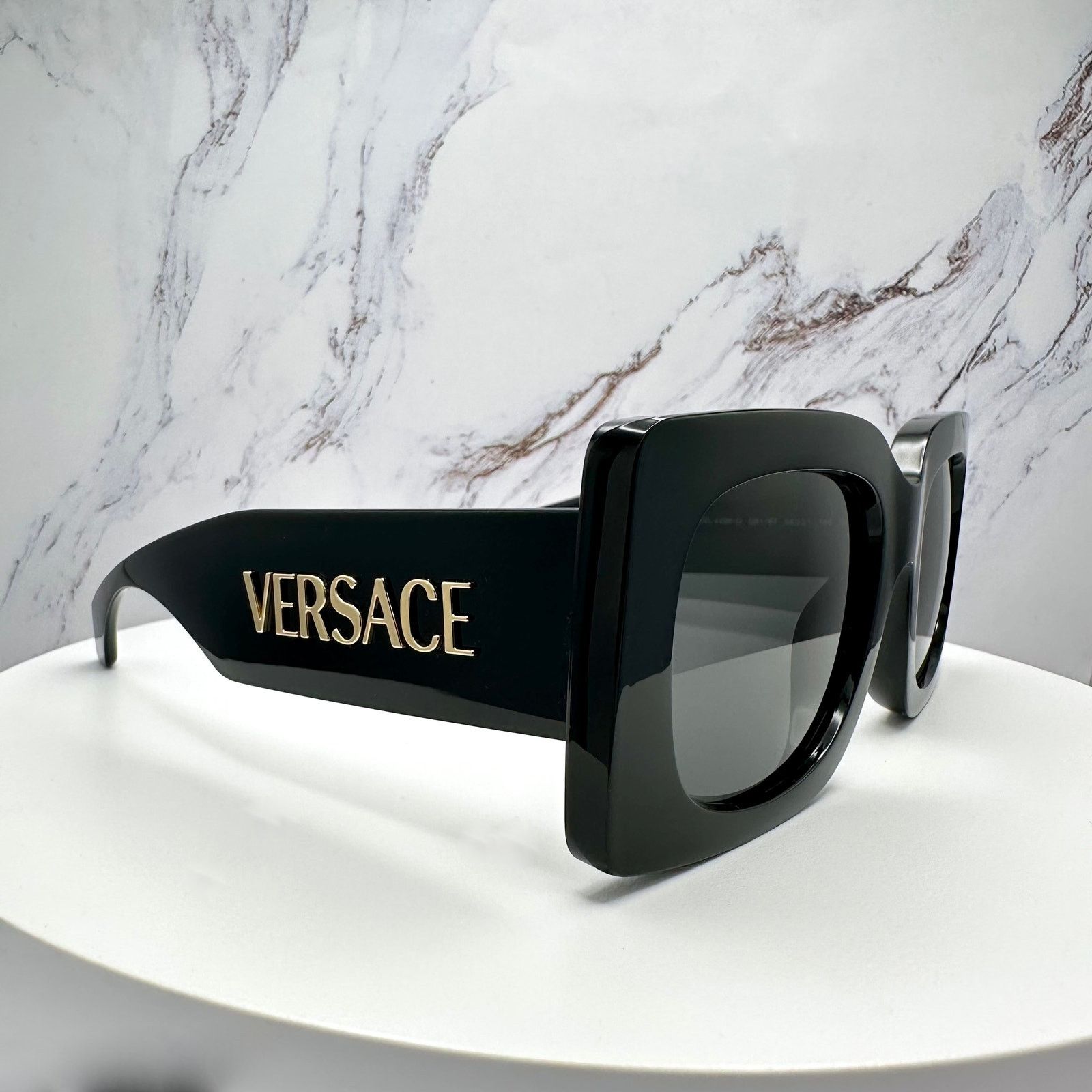 Versace New VERSACE Sunglasses Black Gold Metal Letter 3D Logo Size ONE SIZE - 15 Thumbnail