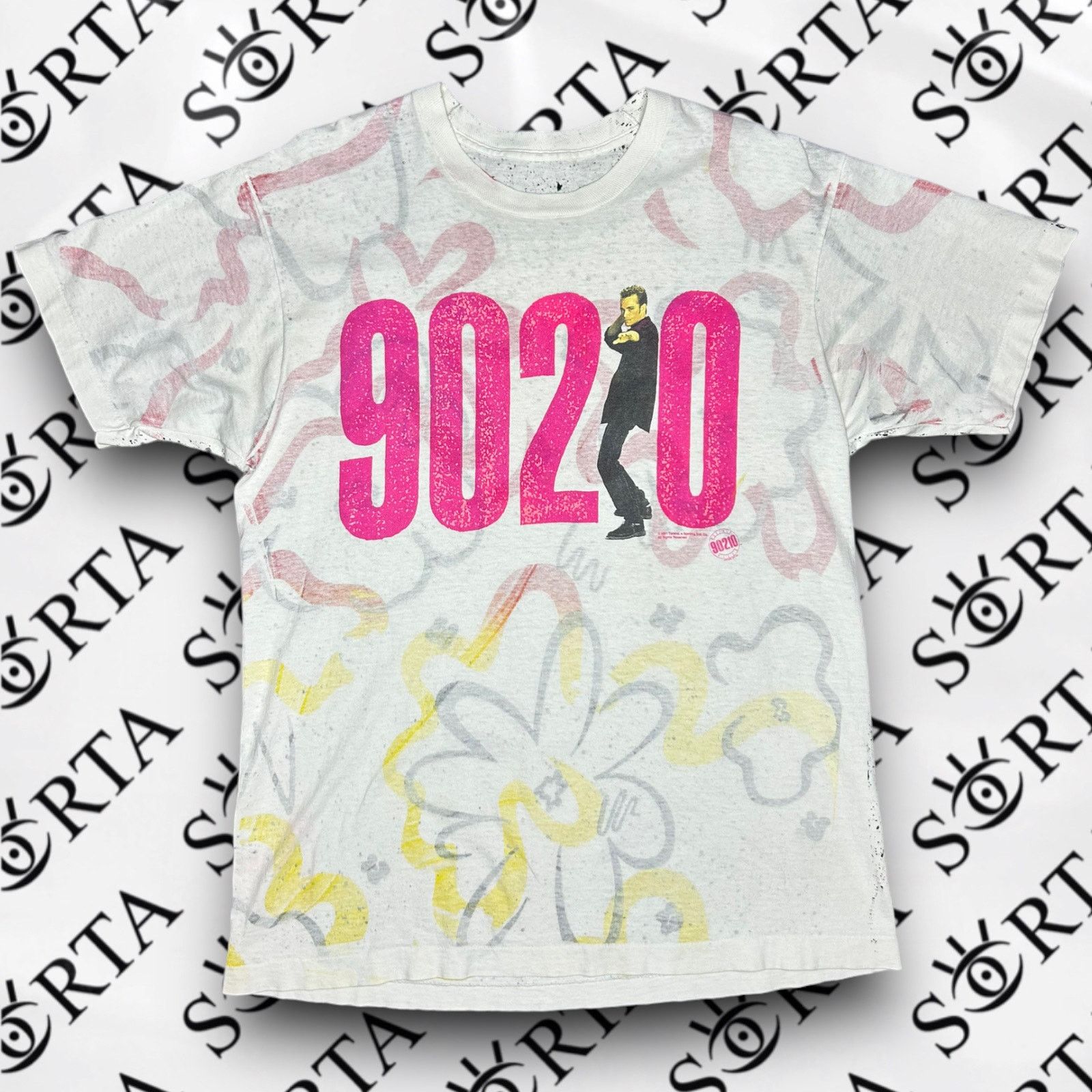 Vintage VTG 91 Luke Perry Beverly Hills 90210 Reverse print AOP Rare Size US XL / EU 56 / 4 - 2 Thumbnail