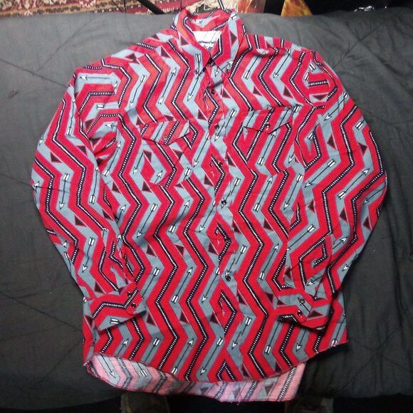 Vintage × Wrangler Vintage Wrangler Zig Zag Arrows Western Button Shirt Size US XXL / EU 58 / 5 - 2 Thumbnail
