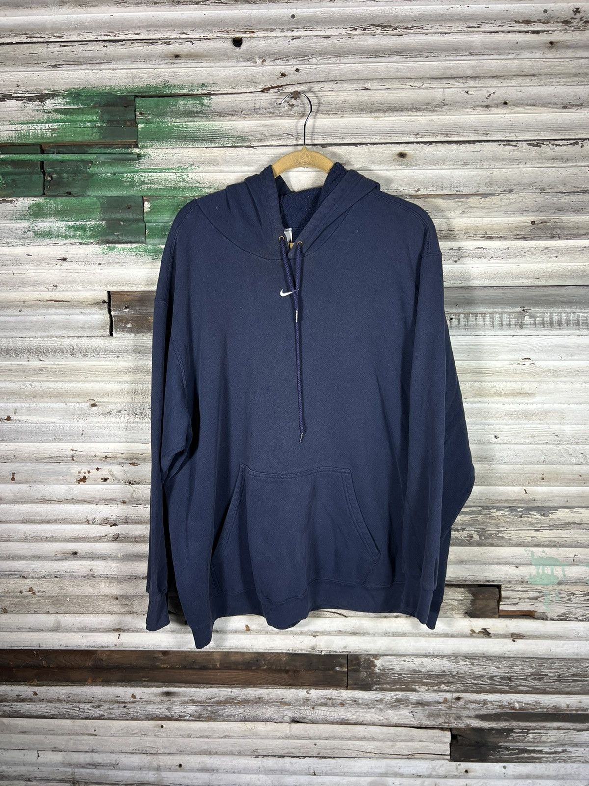 image of Nike Center Swoosh Hoodie in Blue, Men's (Size 2XL)