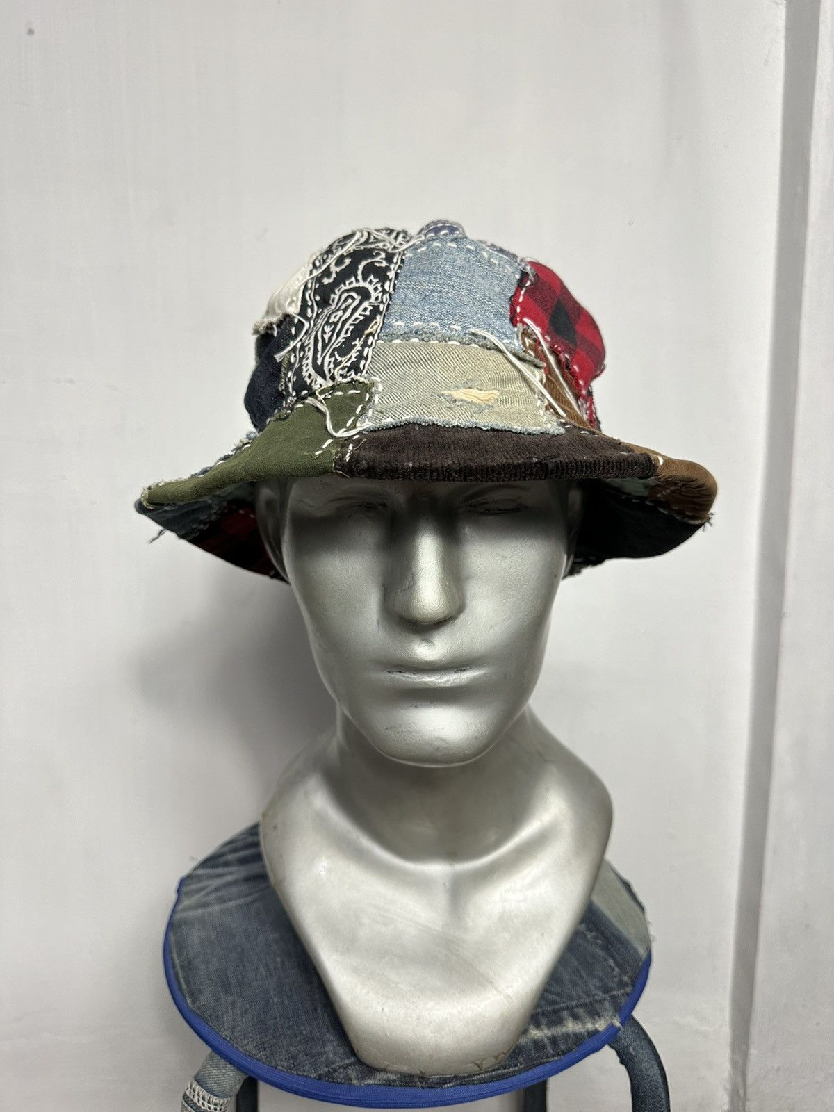 Handmade Custom Made Patchwork Denim Bucket Hats Size ONE SIZE - 1 Thumbnail