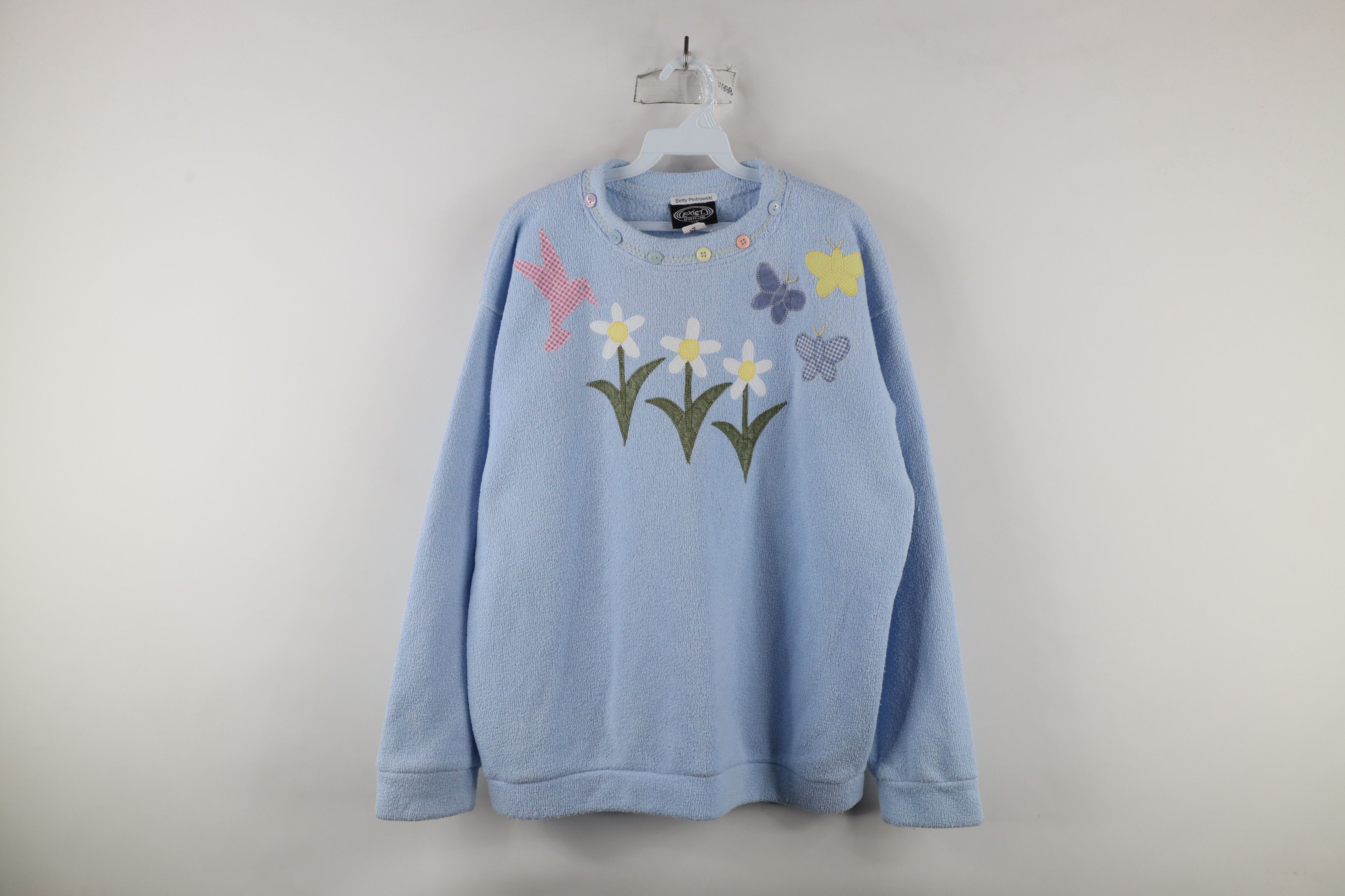 Vintage Vintage 90s Country Primitive Flower Bird Sweatshirt USA Size L / US 10 / IT 46 - 1 Thumbnail