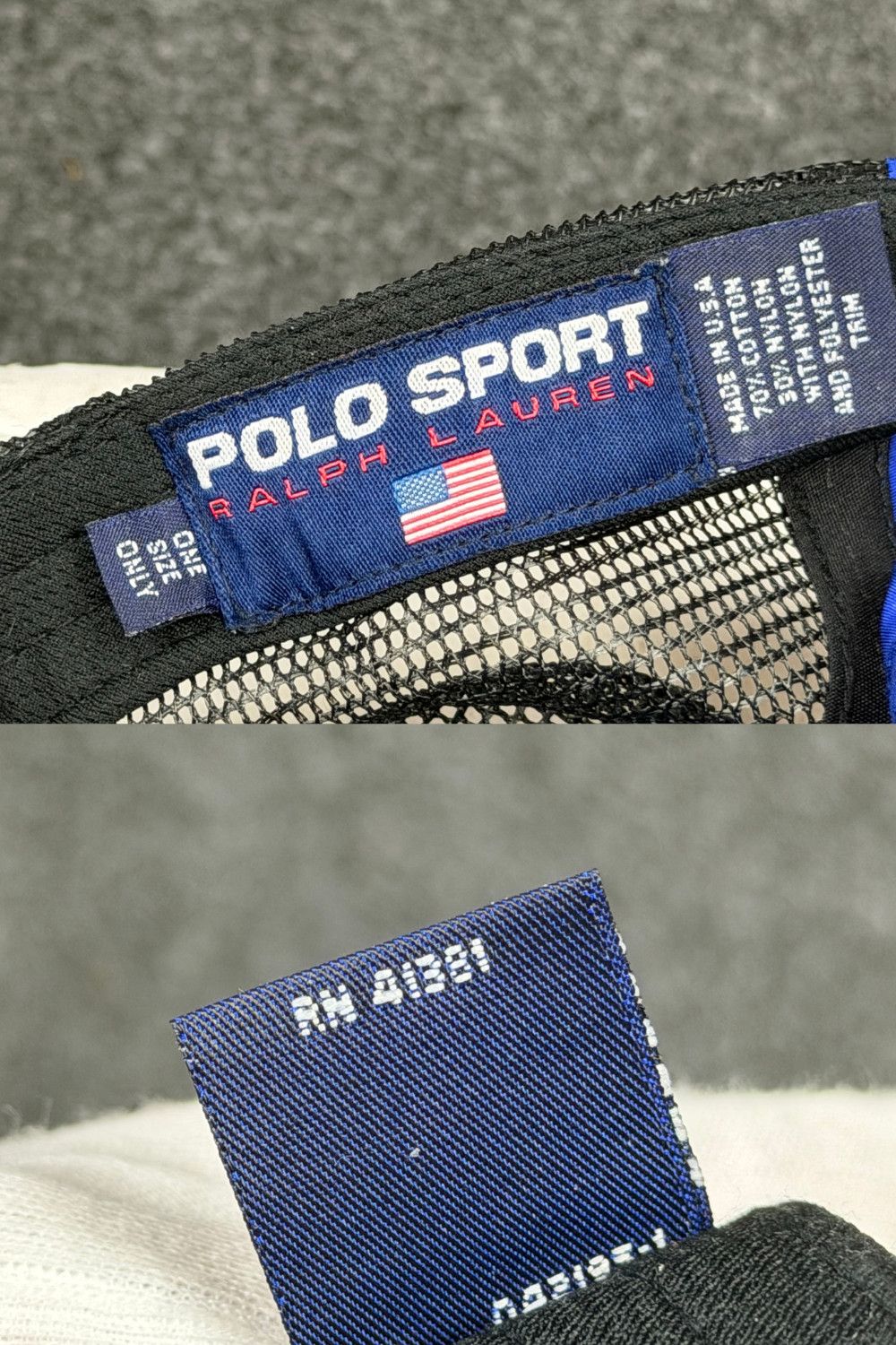 Polo Ralph Lauren 90s Vintage Polo Sport Ralph Lauren Nylon Mesh Cap USA Flag Size ONE SIZE - 3 Thumbnail