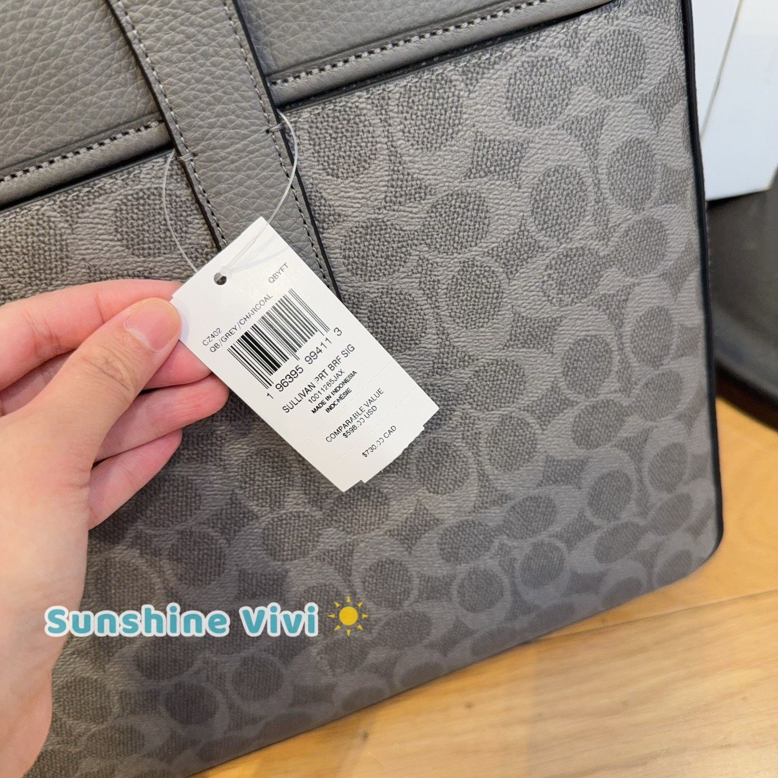 Coach NWT Coach Sullivan Portfolio Brief Canvas cz402 Gunmetal Size ONE SIZE - 4 Thumbnail