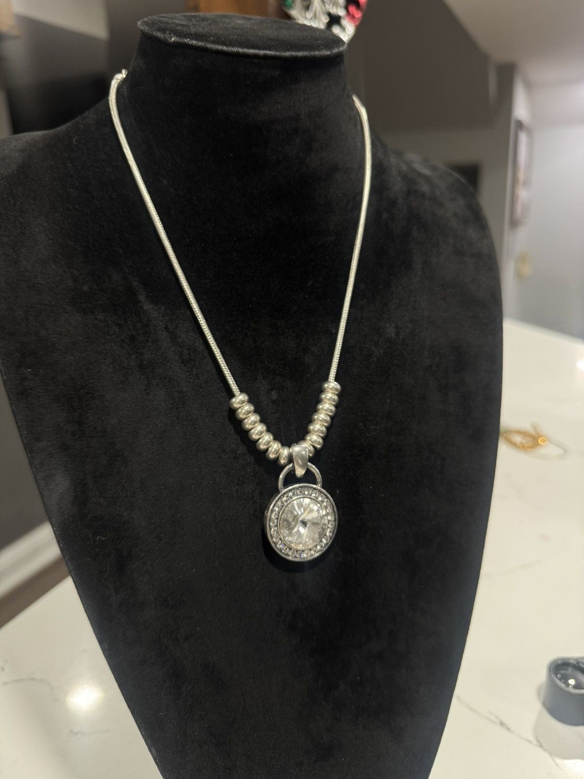 Jewelry Vintage Miglio Crystal Pendant Necklace Statement Jewelry Size ONE SIZE - 1 Thumbnail