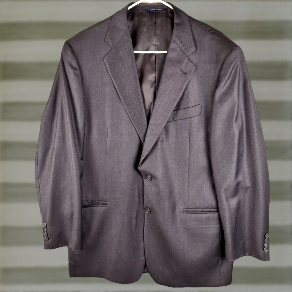 Joseph Abboud Joseph Abboud Jacket 42L Blazer Wool Navy Notch Lapel Men Blazer 2-Button 4-Button Loro Piana Wool Size 42R - 1 Thumbnail