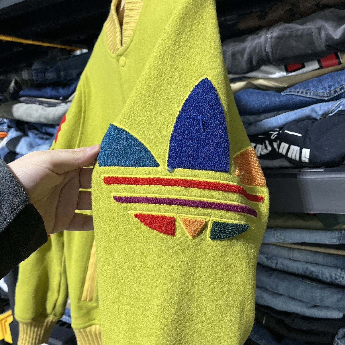 Jeremy Scott JEREMY SCOTT ADIDAS GLOBE VARSITY JACKET GREEN MEDIUM SAMPLE Size US M / EU 48-50 / 2 - 7 Thumbnail