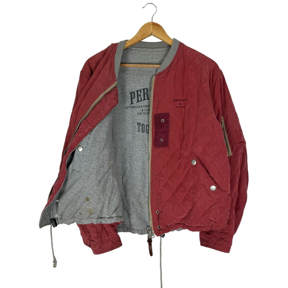 PERSON'S ☀️PERSON’S QUILTED REVERSIBLE BOMBER JACKET LIKE ISSEY MIYAKE Size US L / EU 52-54 / 3 - 6 Thumbnail